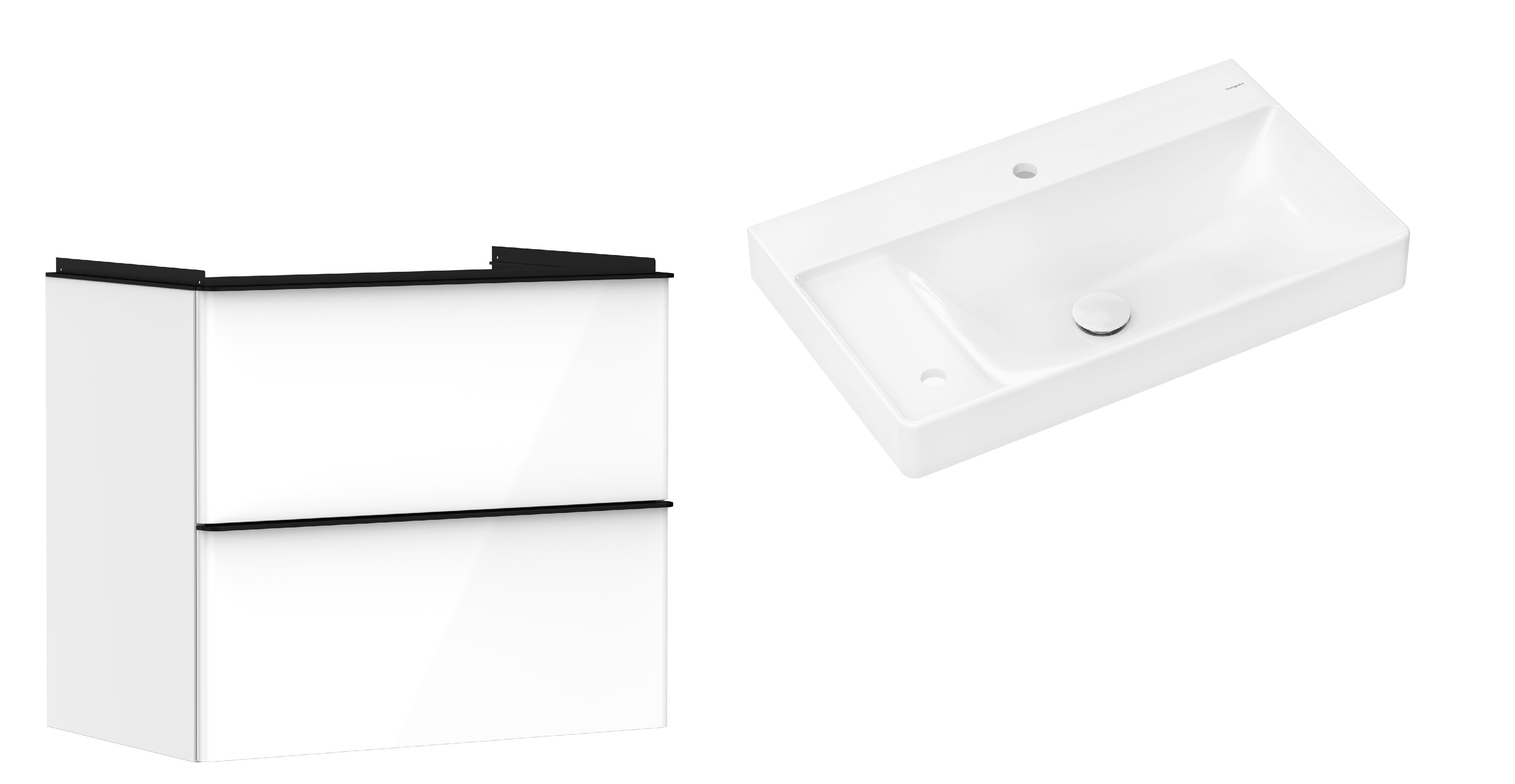 Conjunto armario Hansgrohe Xelu Q 54027670, lavabo Hansgrohe Xelu Q 61031450