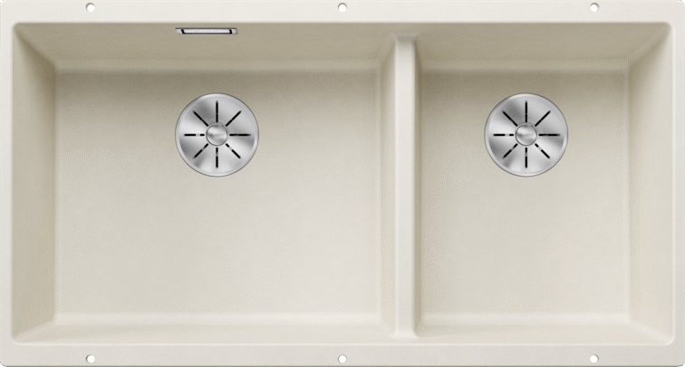 Blanco Subline 480/320-U fregadero de granito 82.5x40 cm blanco 527168