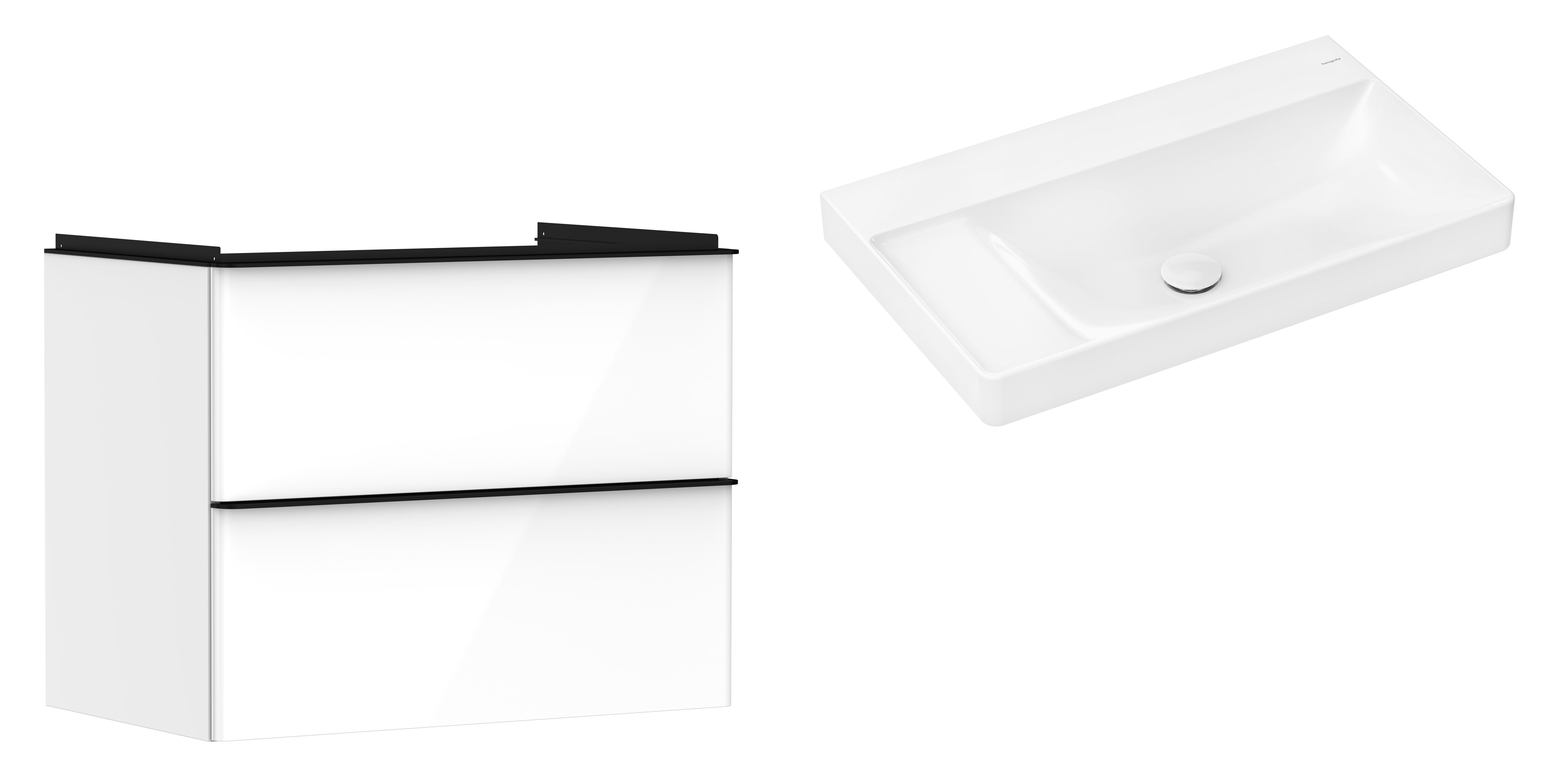 Conjunto armario Hansgrohe Xelu Q 54027670, lavabo Hansgrohe Xelu Q 61032450