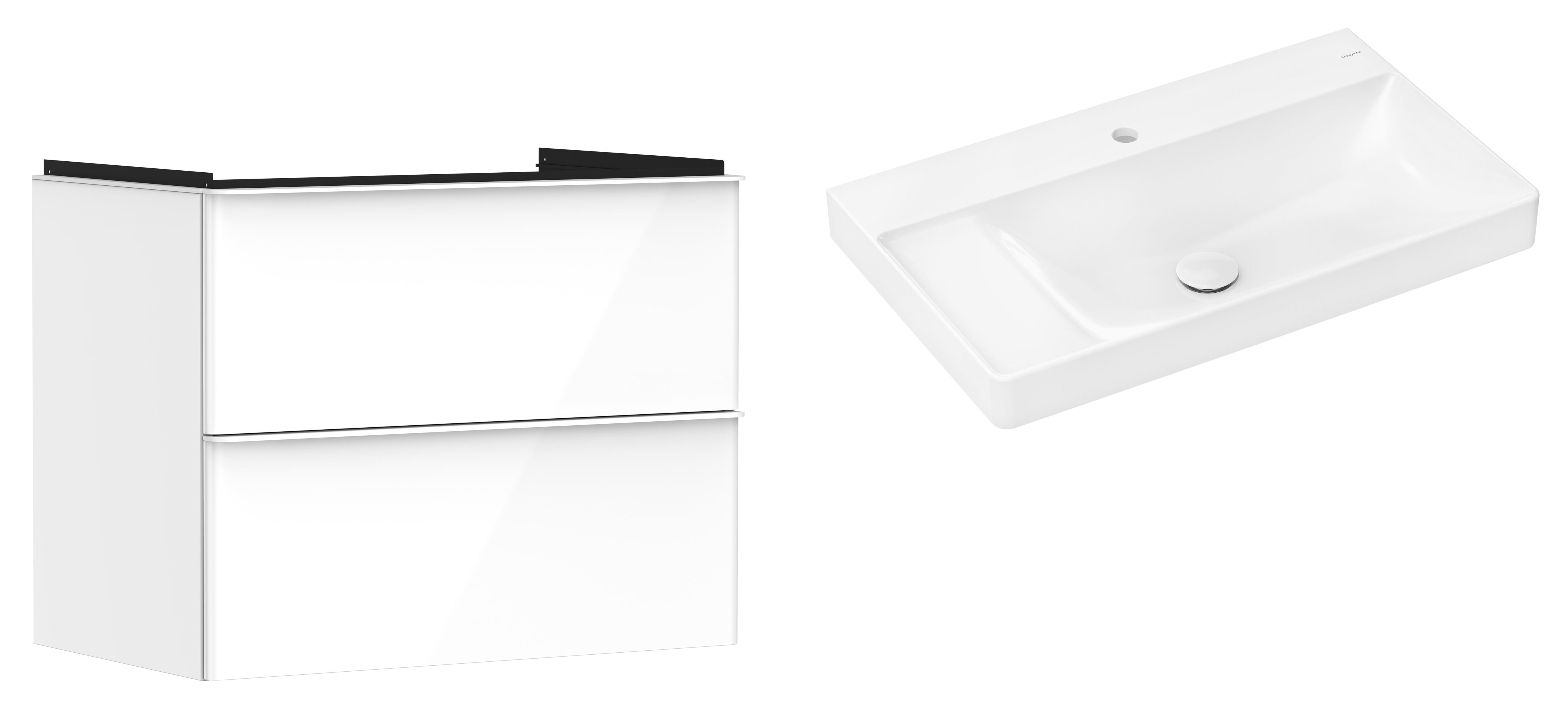 Conjunto armario Hansgrohe Xelu Q 54027700, lavabo Hansgrohe Xelu Q 61030450