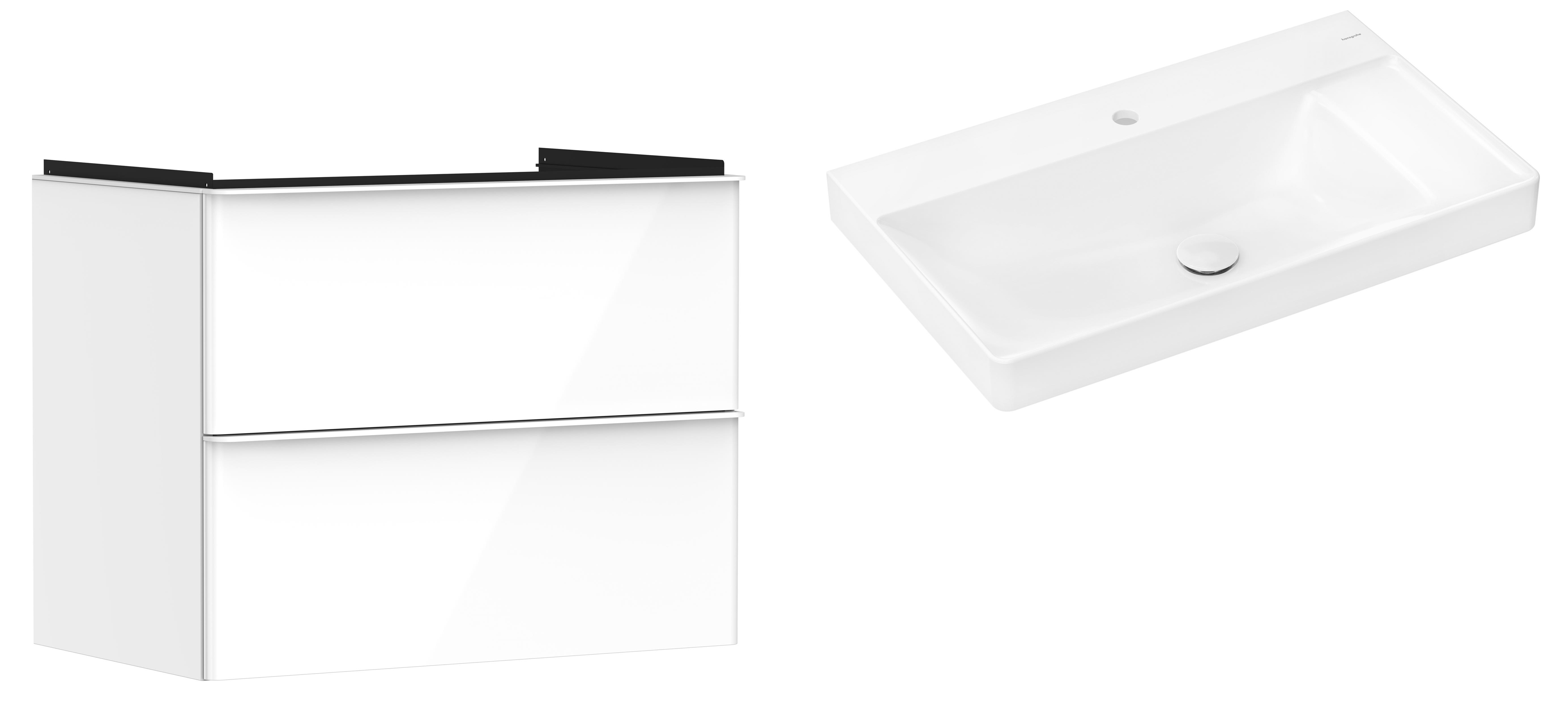 Conjunto armario Hansgrohe Xelu Q 54027700, lavabo Hansgrohe Xelu Q 61024450