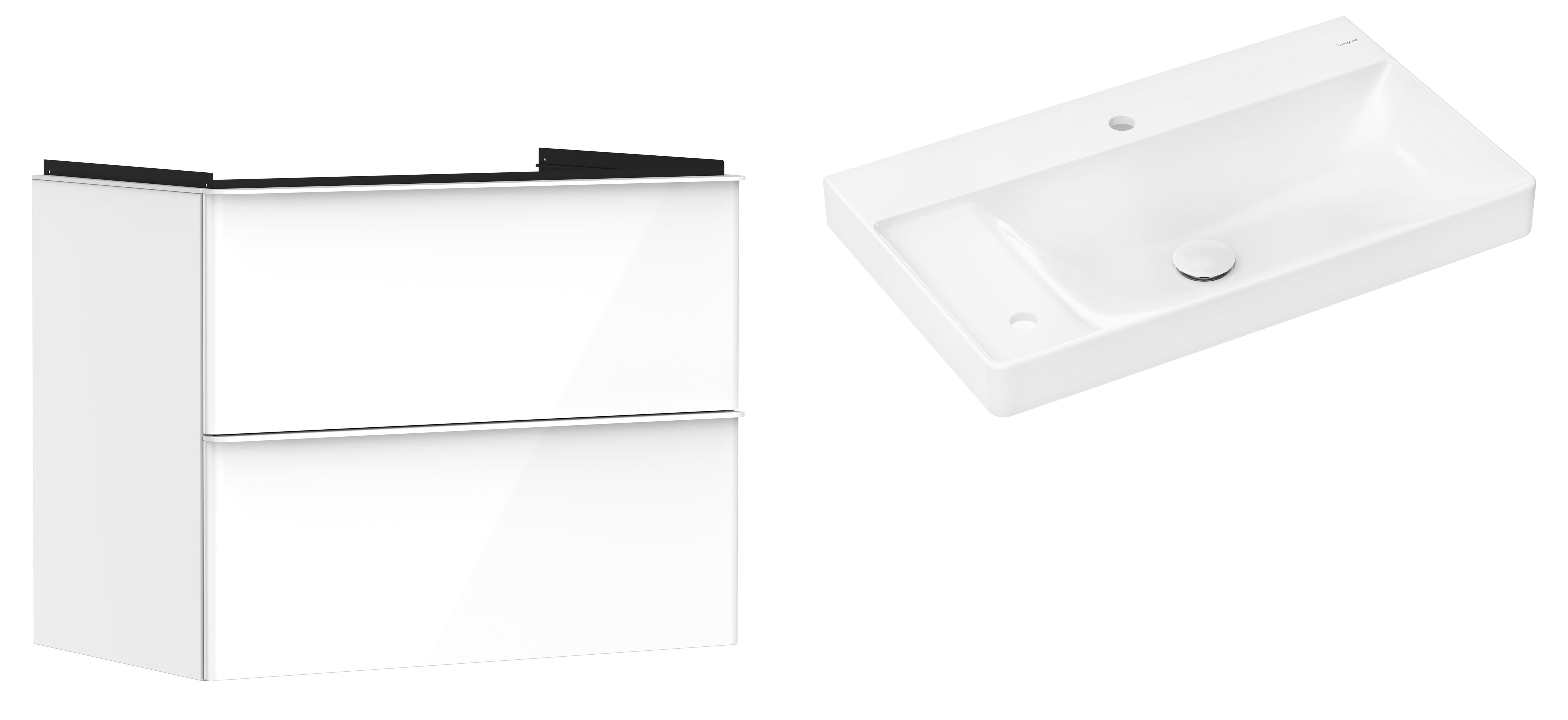 Conjunto armario Hansgrohe Xelu Q 54027700, lavabo Hansgrohe Xelu Q 61031450