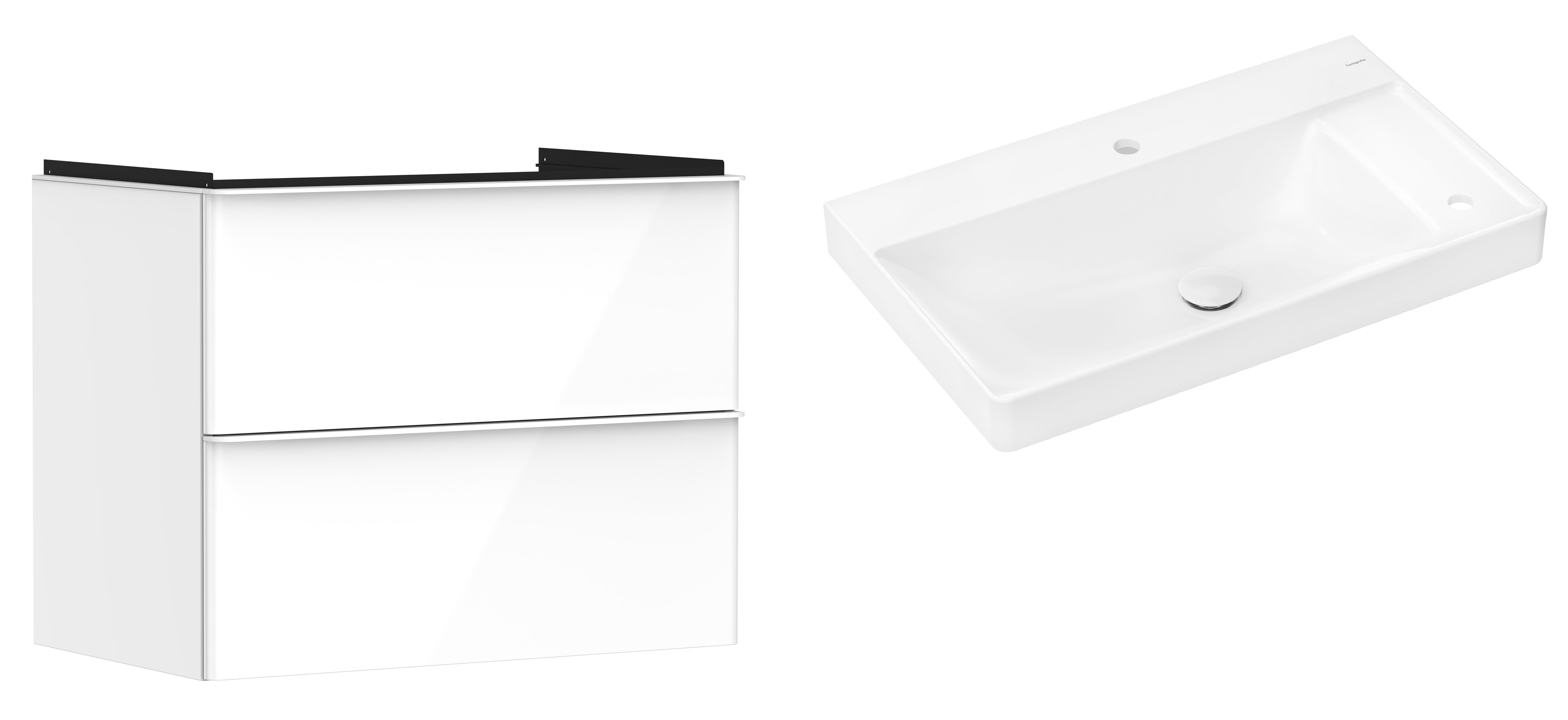 Conjunto armario Hansgrohe Xelu Q 54027700, lavabo Hansgrohe Xelu Q 61025450