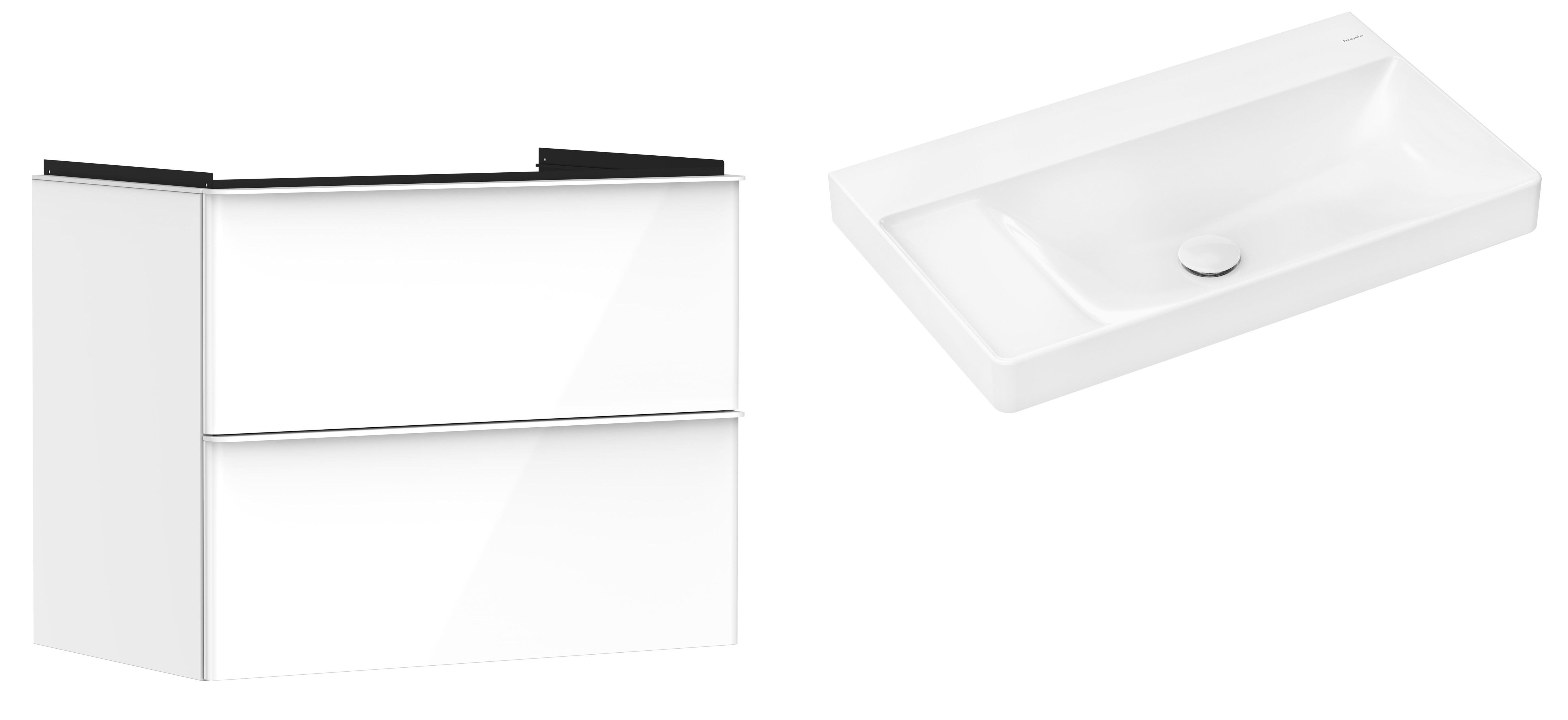 Conjunto armario Hansgrohe Xelu Q 54027700, lavabo Hansgrohe Xelu Q 61032450