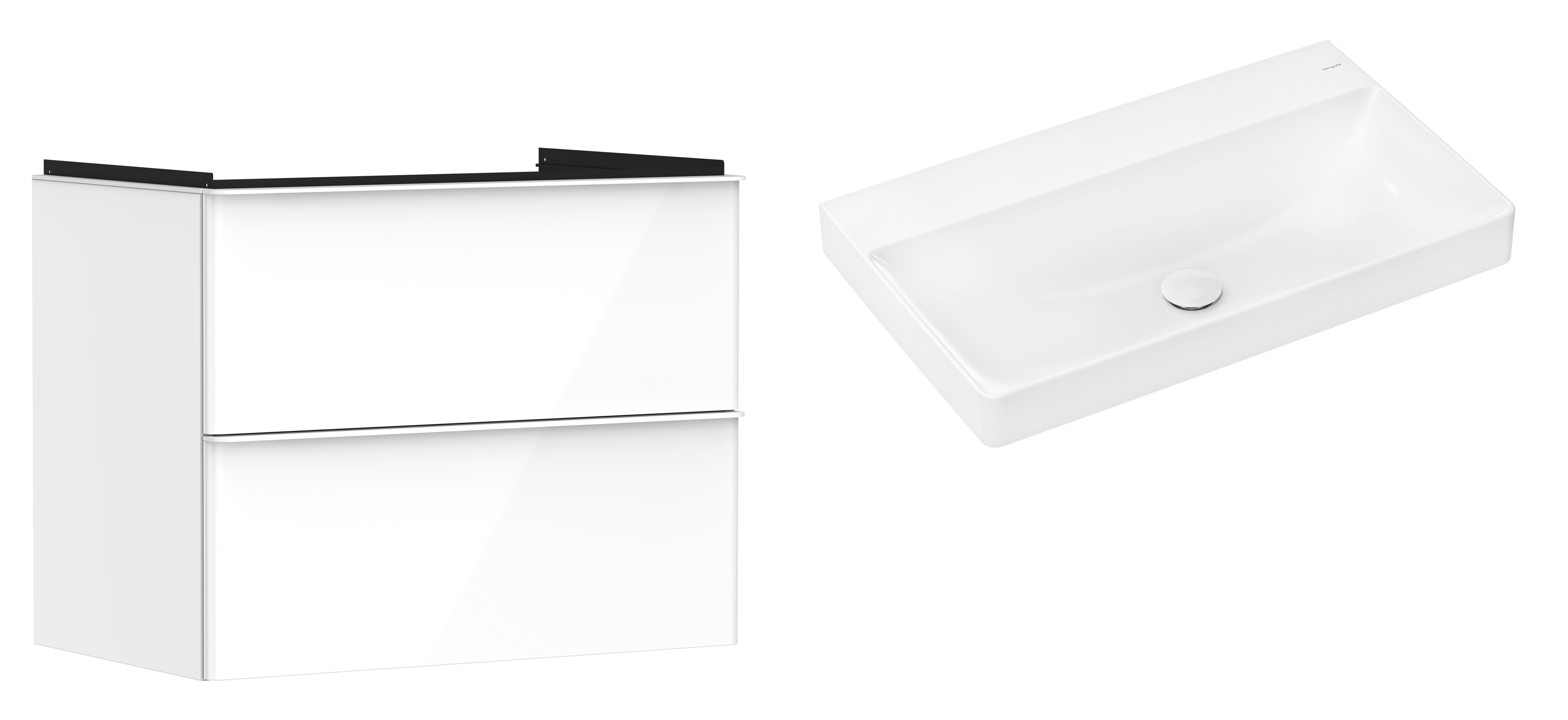 Conjunto armario Hansgrohe Xelu Q 54027700, lavabo Hansgrohe Xelu Q 61021450