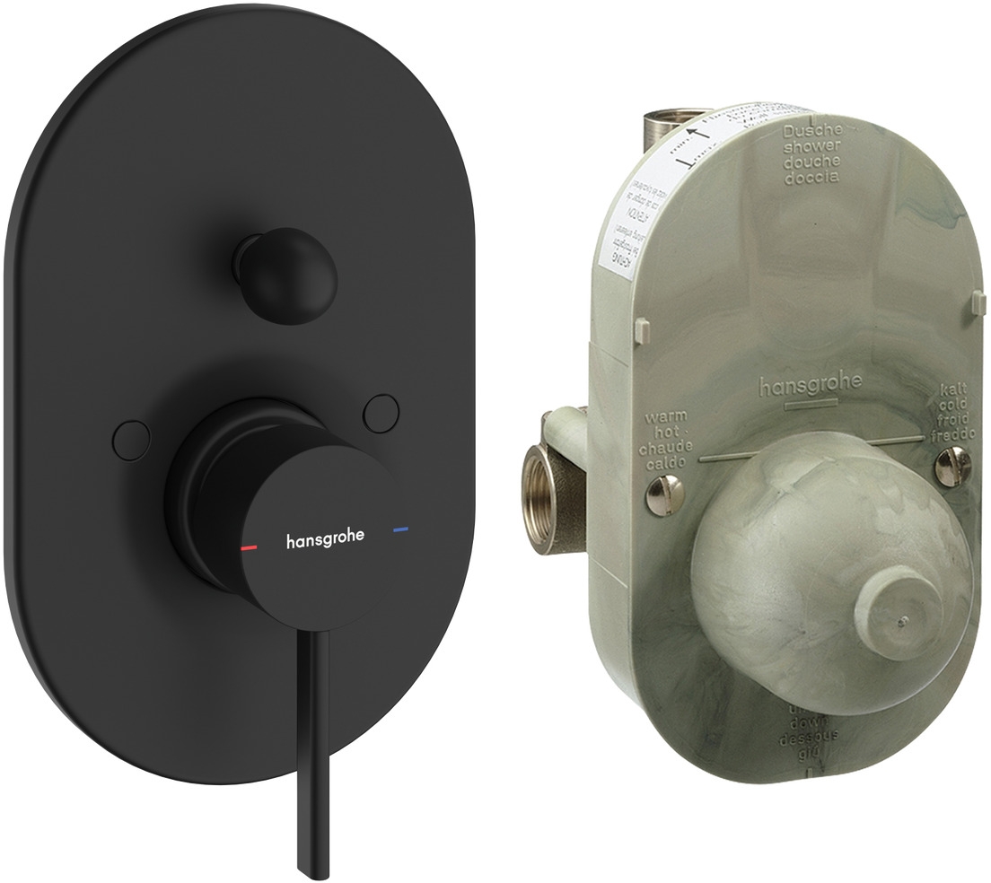 Hansgrohe Zesis S grifo de bañera y ducha empotrado negro 74418670