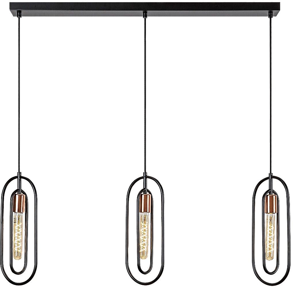Rabalux Rovier lámpara colgante 3x40 W negro-cobre 72264
