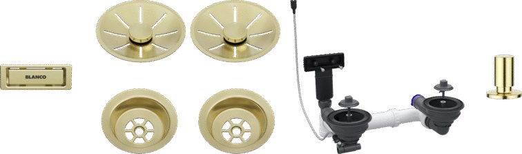 Blanco conjunto de rebosadero y desagüe 207443