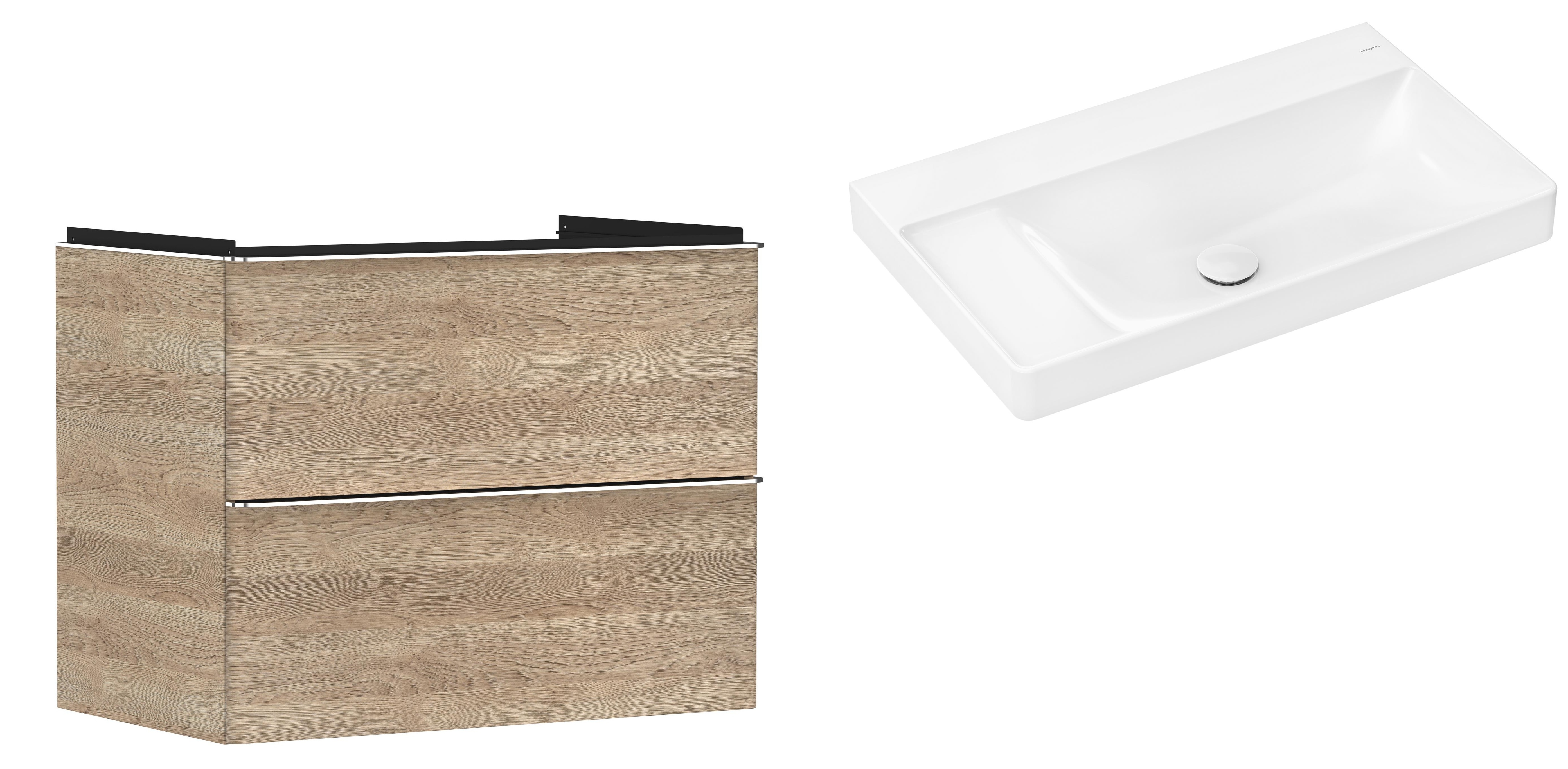 Conjunto armario Hansgrohe Xelu Q 54029000, lavabo Hansgrohe Xelu Q 61032450