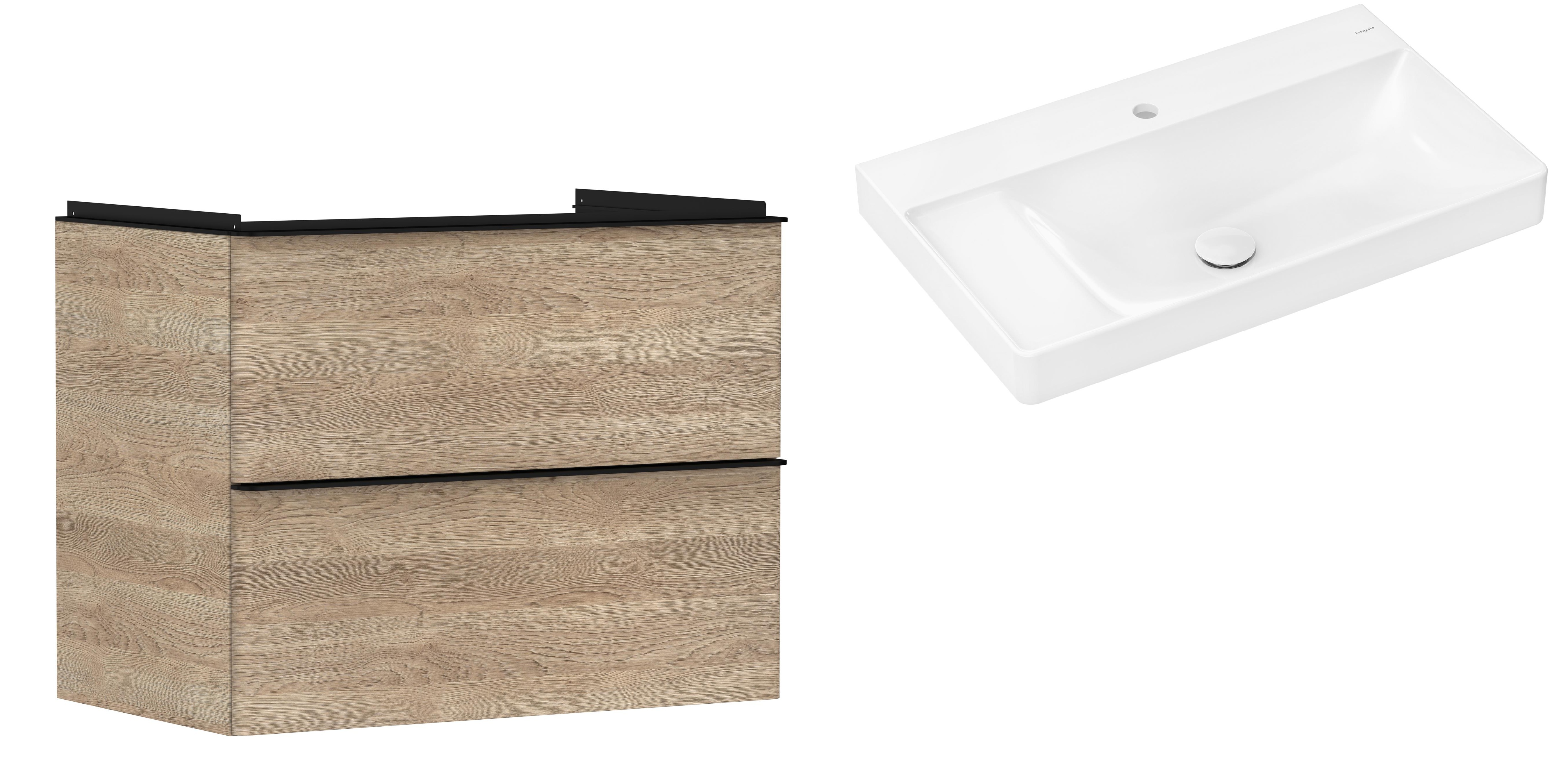 Conjunto armario Hansgrohe Xelu Q 54029670, lavabo Hansgrohe Xelu Q 61030450