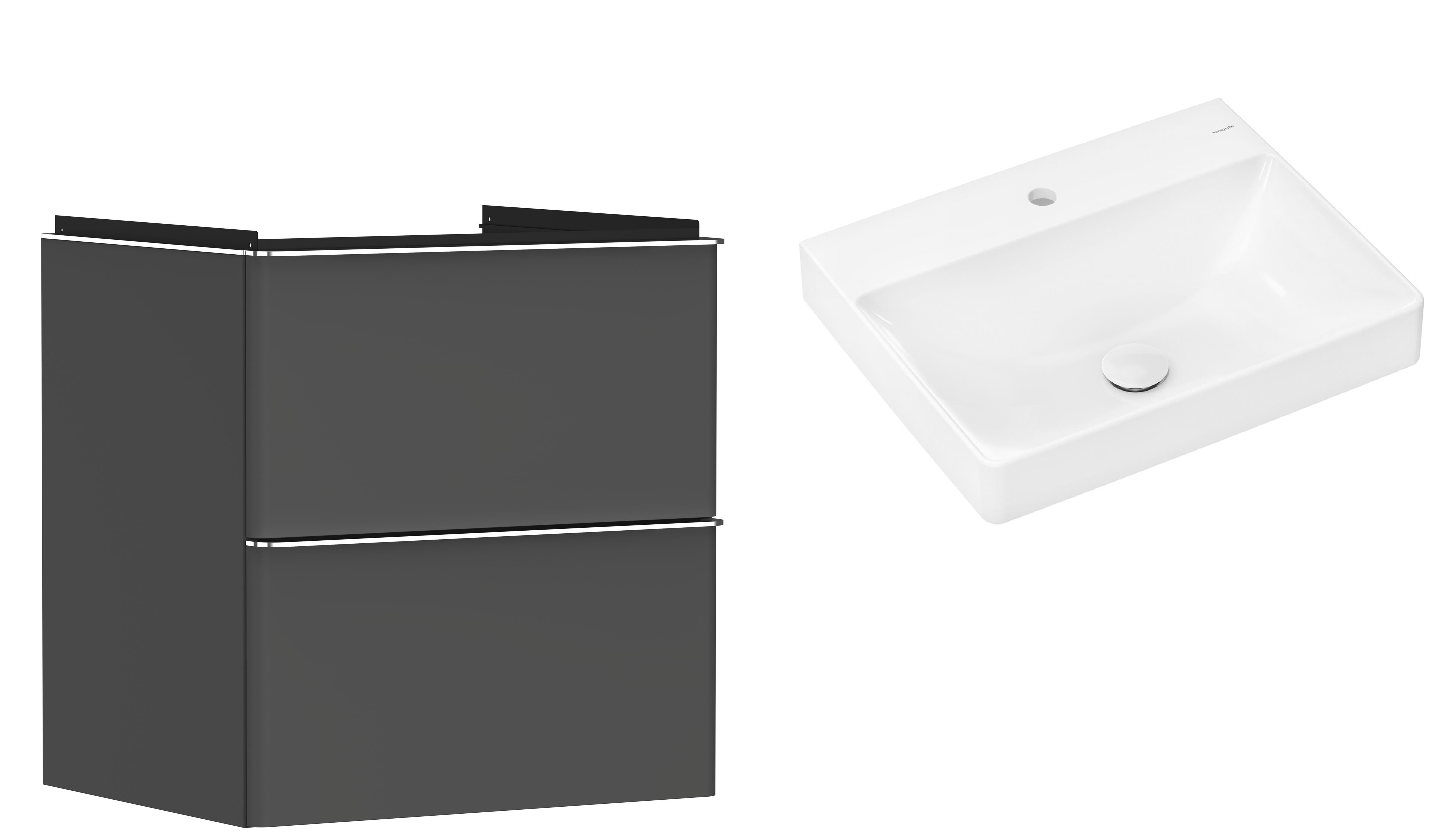 Conjunto armario Hansgrohe Xelu Q 54024000, lavabo Hansgrohe Xelu Q 61016450