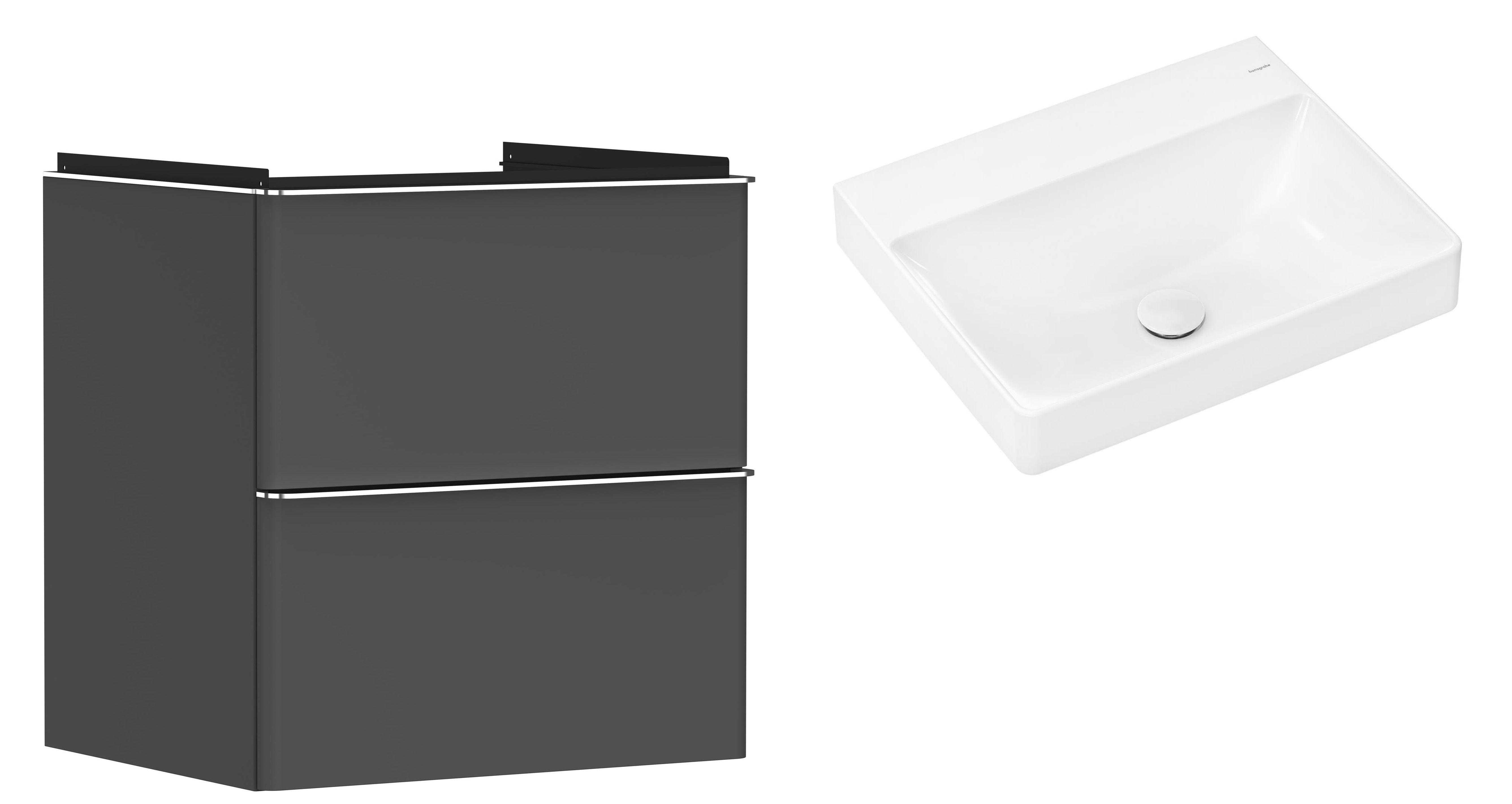 Conjunto armario Hansgrohe Xelu Q 54024000, lavabo Hansgrohe Xelu Q 61017450