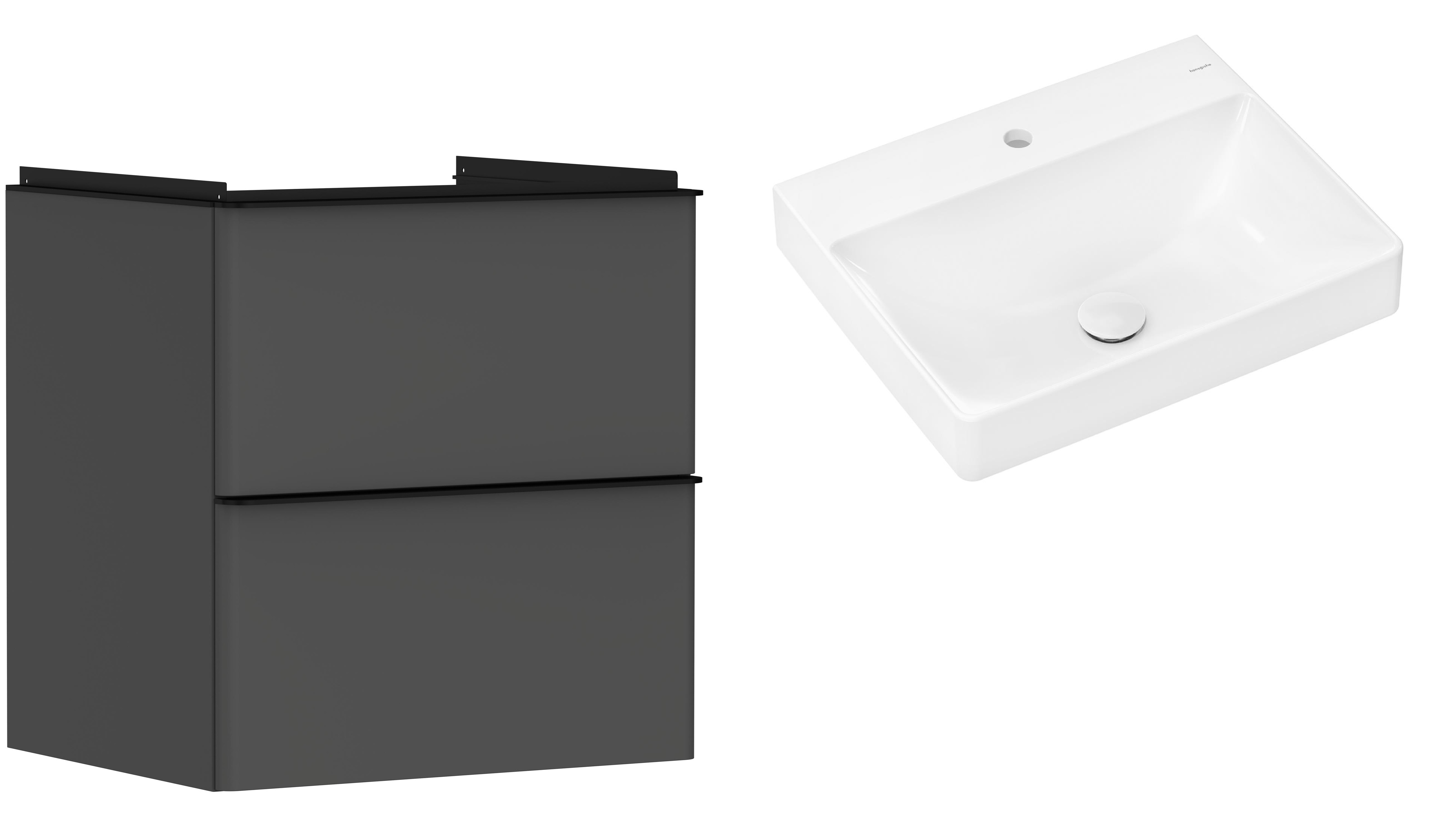 Conjunto armario Hansgrohe Xelu Q 54024670, lavabo Hansgrohe Xelu Q 61016450