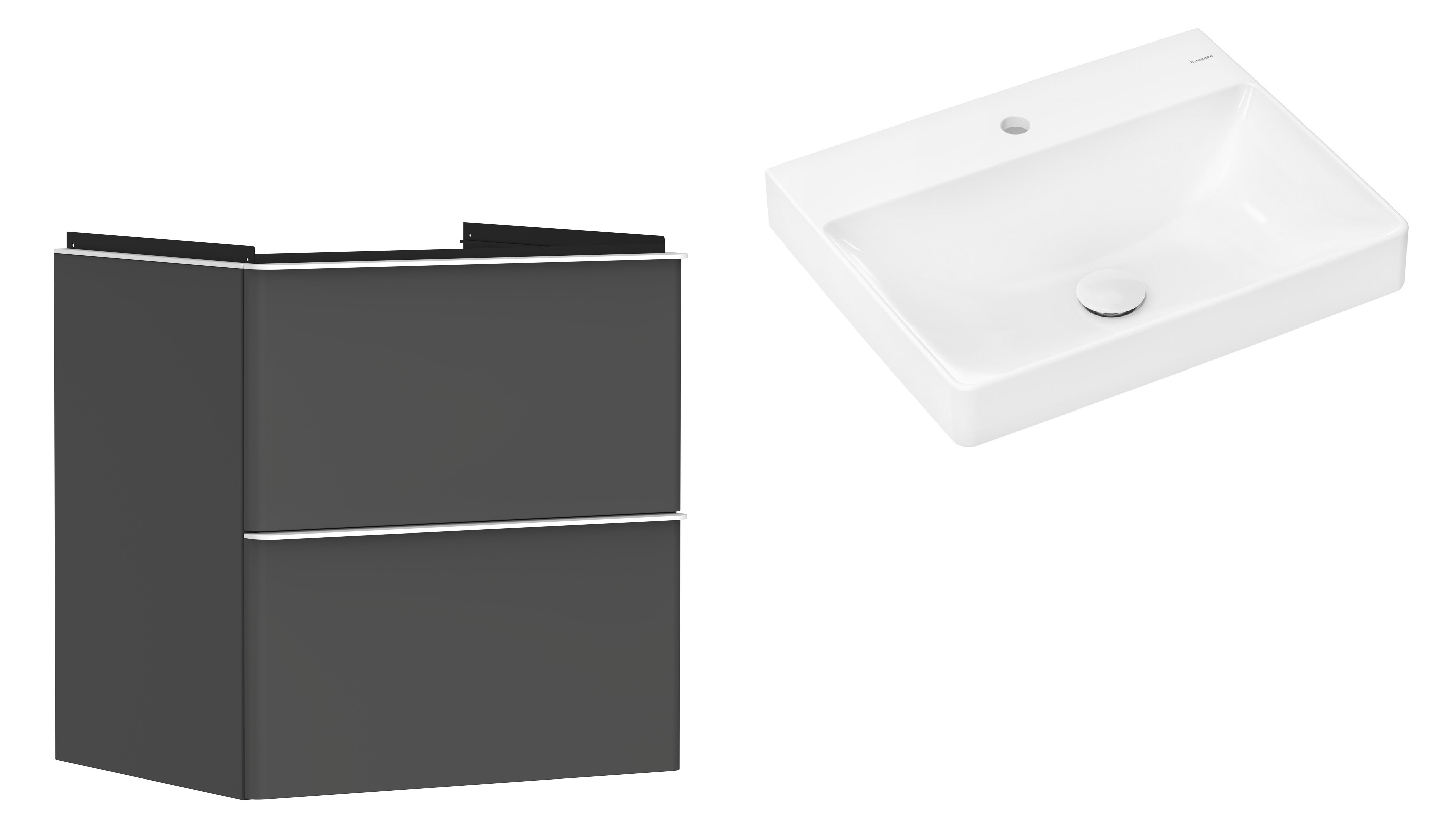 Conjunto armario Hansgrohe Xelu Q 54024700, lavabo Hansgrohe Xelu Q 61016450