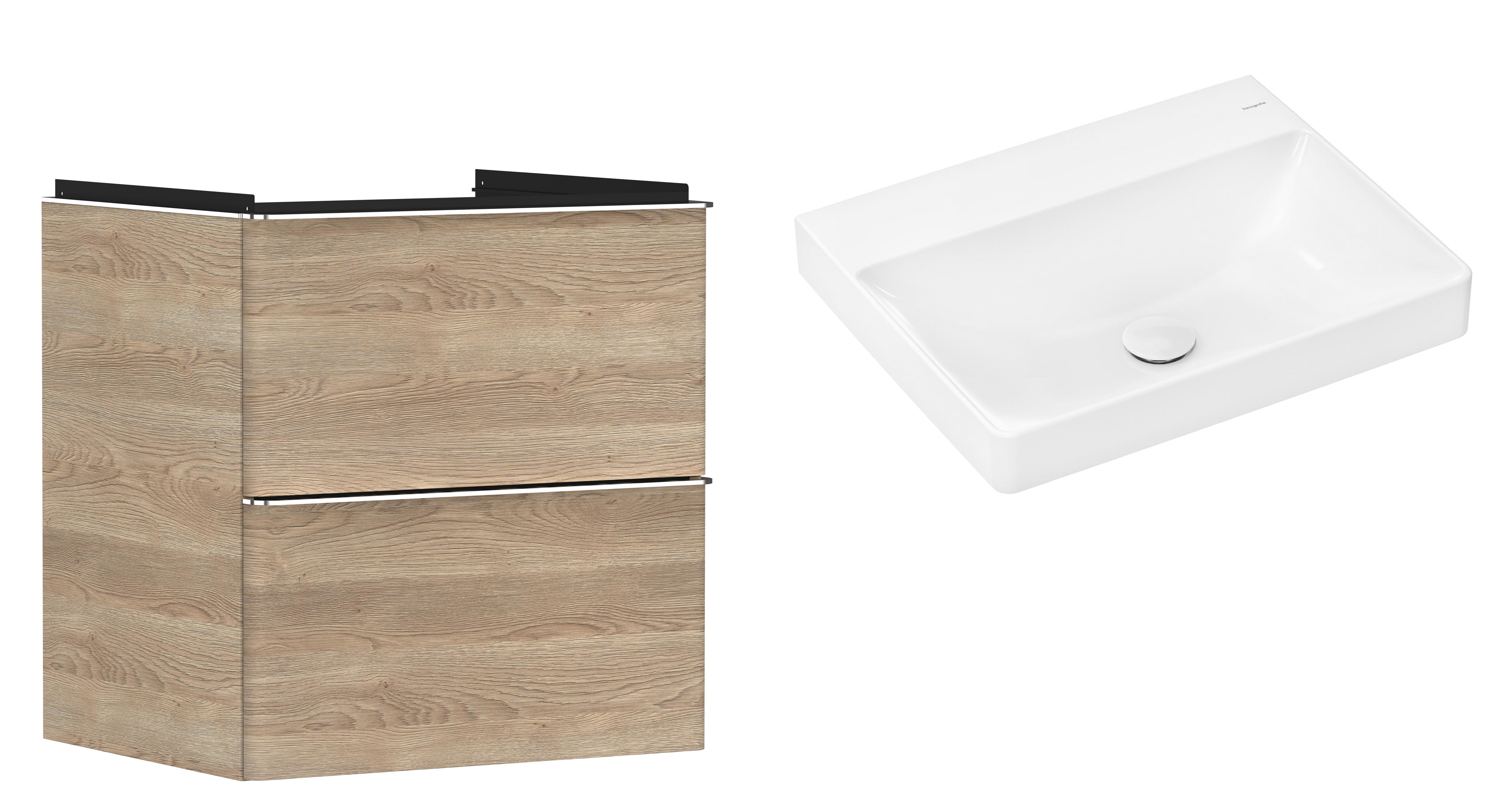 Conjunto armario Hansgrohe Xelu Q 54025000, lavabo Hansgrohe Xelu Q 61017450