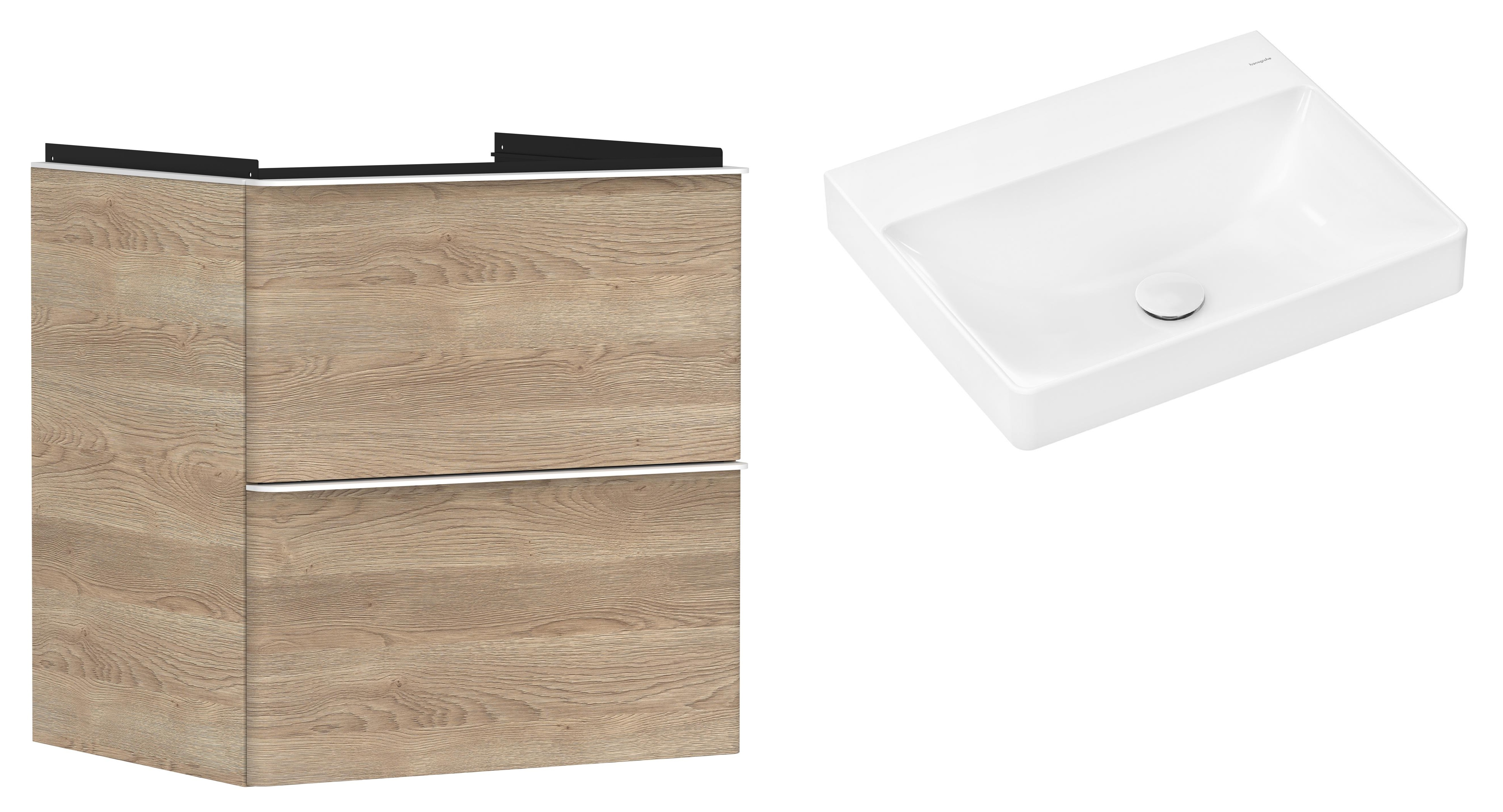 Conjunto armario Hansgrohe Xelu Q 54025700, lavabo Hansgrohe Xelu Q 61017450