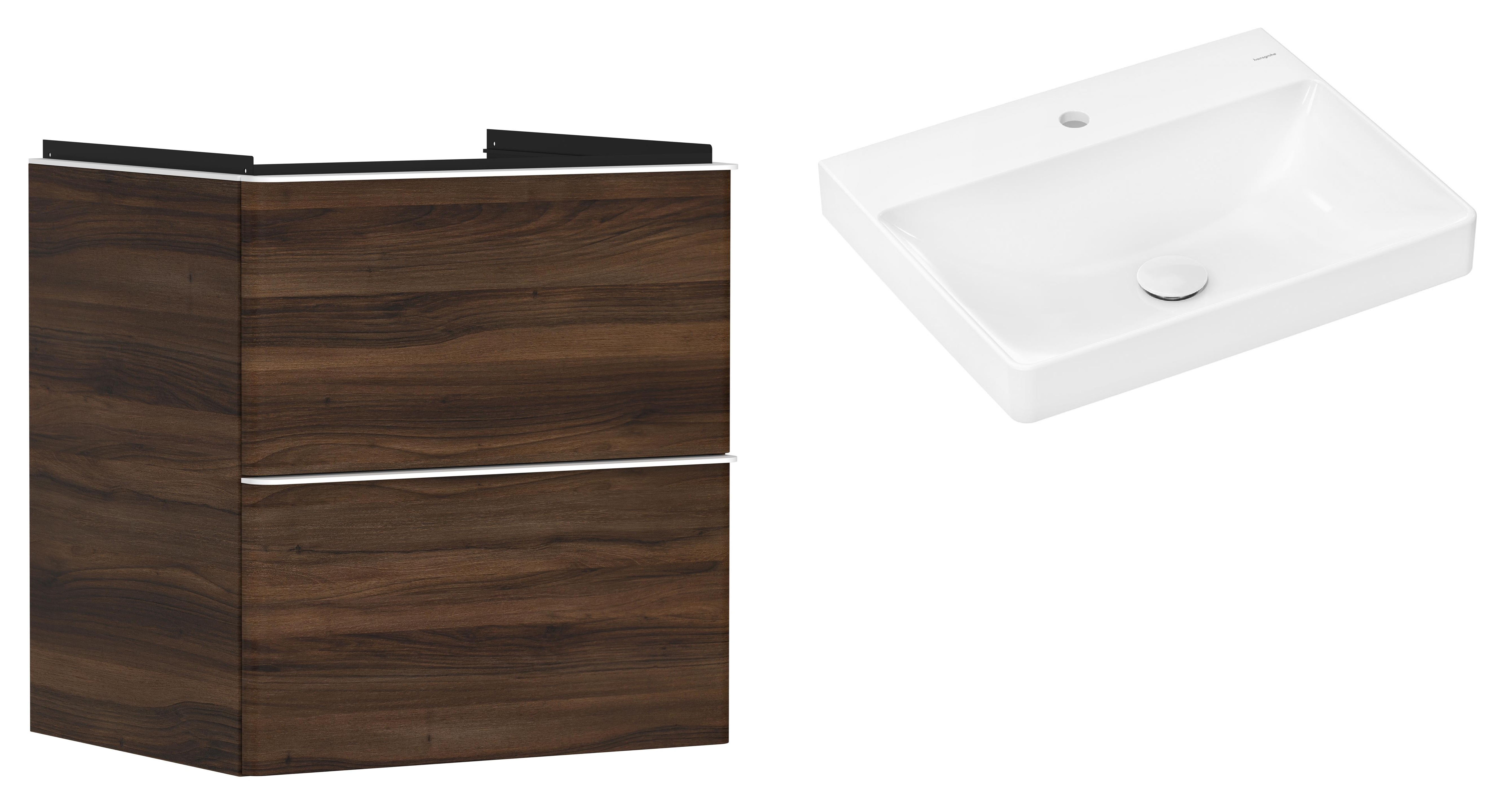 Conjunto armario Hansgrohe Xelu Q 54026700, lavabo Hansgrohe Xelu Q 61016450