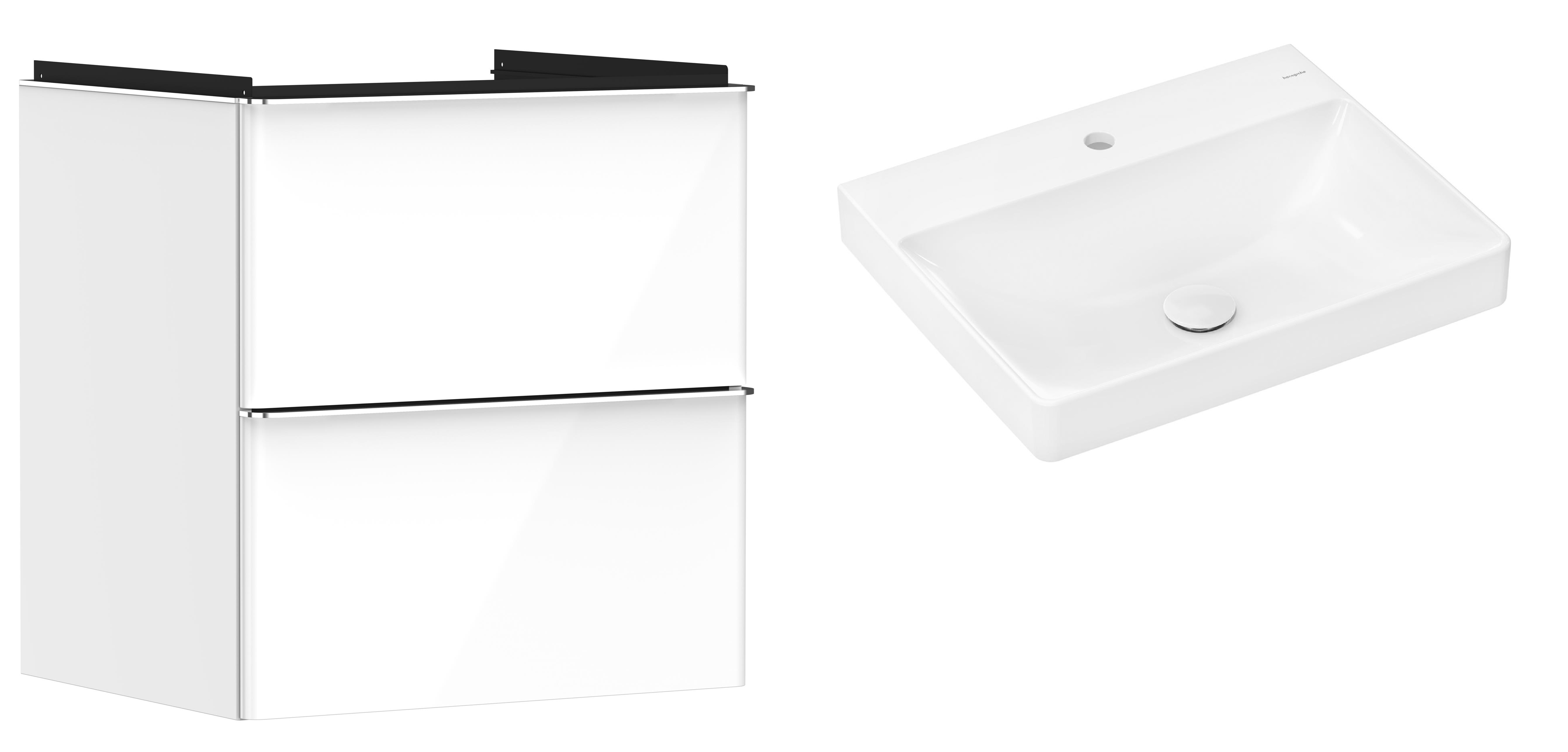 Conjunto armario Hansgrohe Xelu Q 54023000, lavabo Hansgrohe Xelu Q 61016450