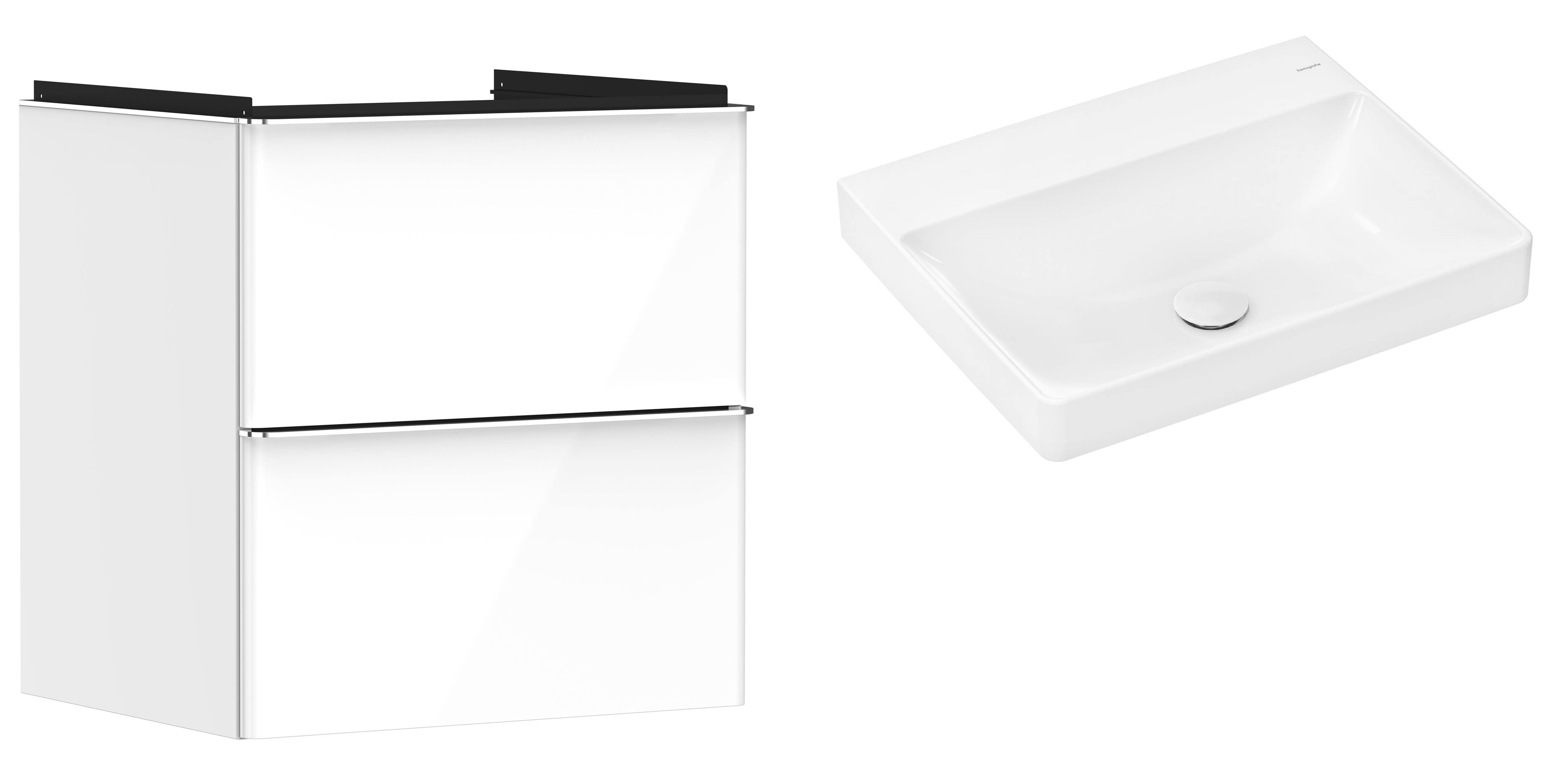 Conjunto armario Hansgrohe Xelu Q 54023000, lavabo Hansgrohe Xelu Q 61017450