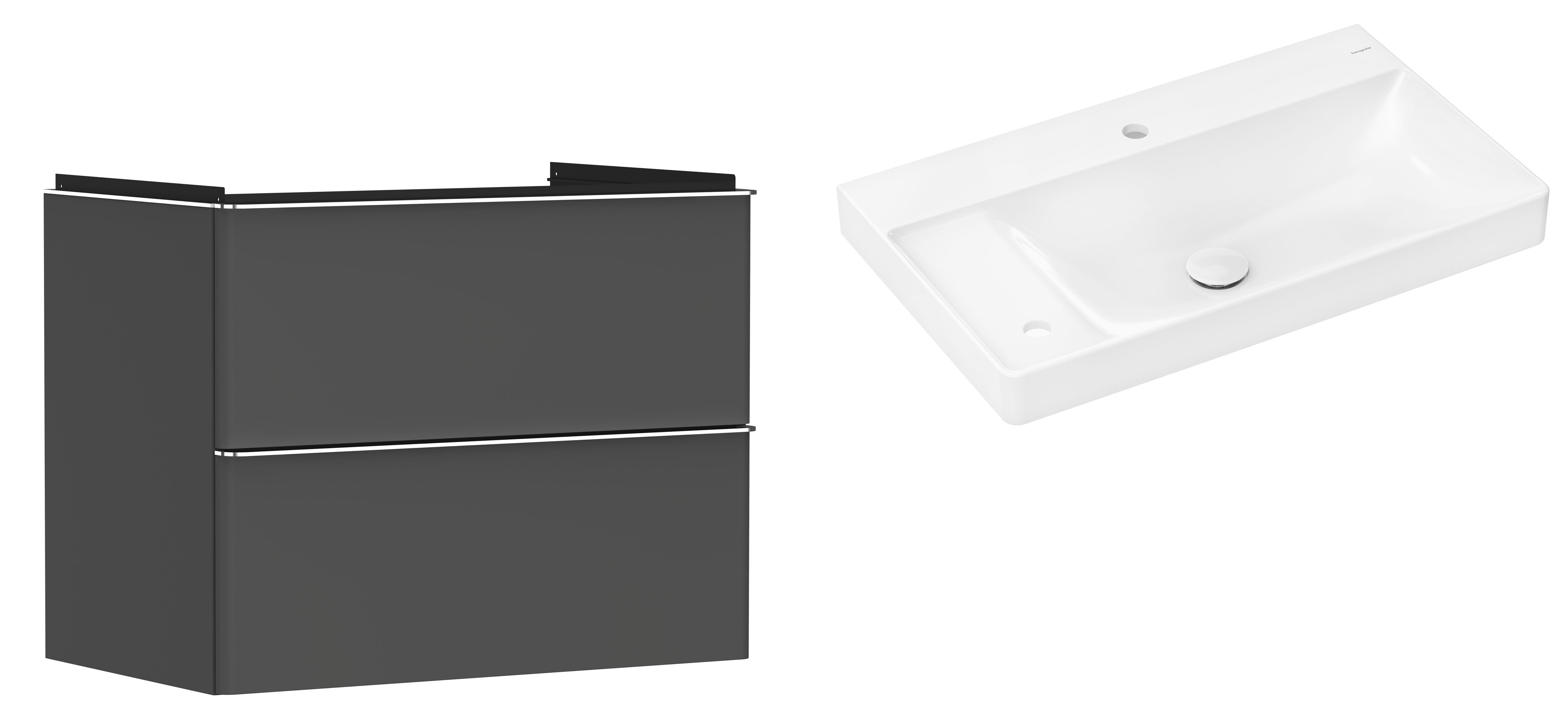 Conjunto armario Hansgrohe Xelu Q 54028000, lavabo Hansgrohe Xelu Q 61031450