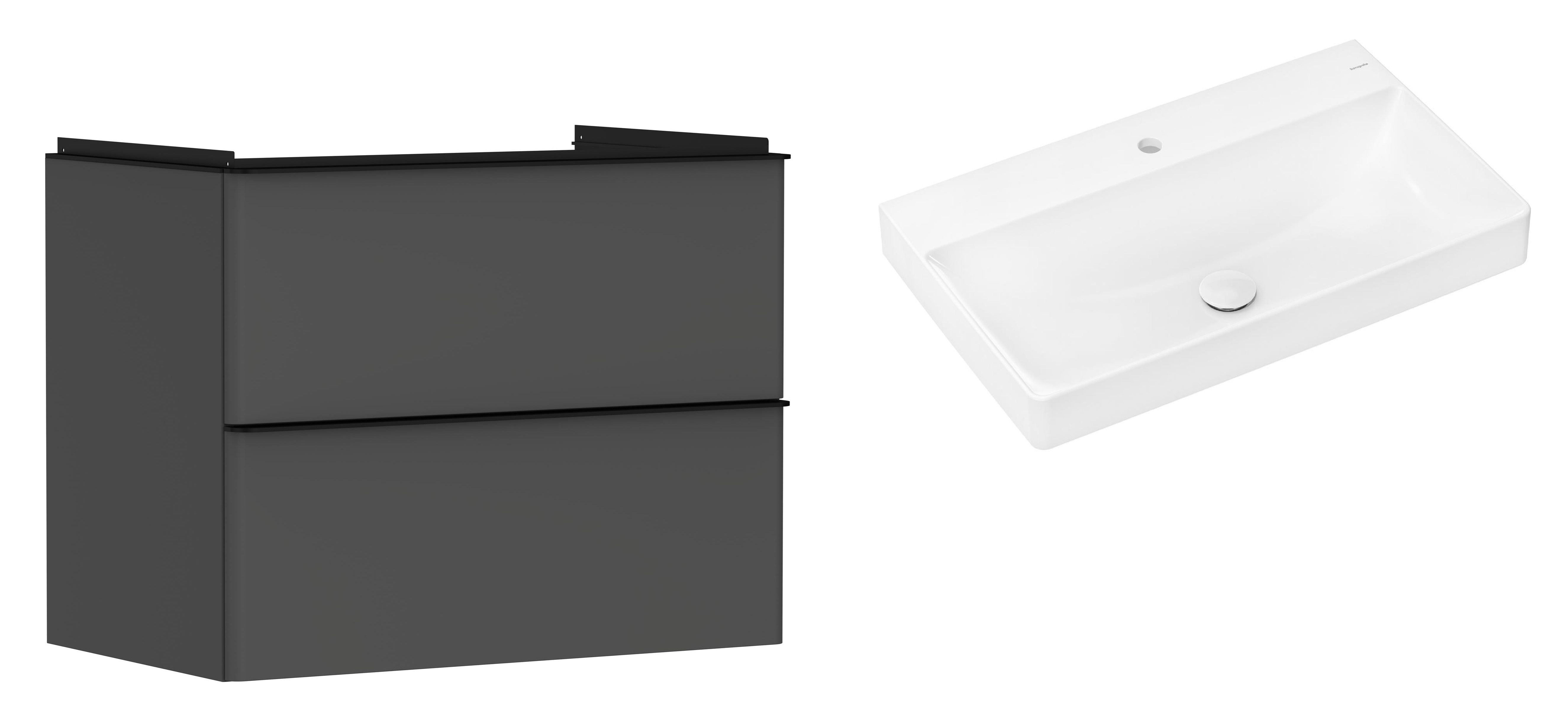 Conjunto armario Hansgrohe Xelu Q 54028670, lavabo Hansgrohe Xelu Q 61020450
