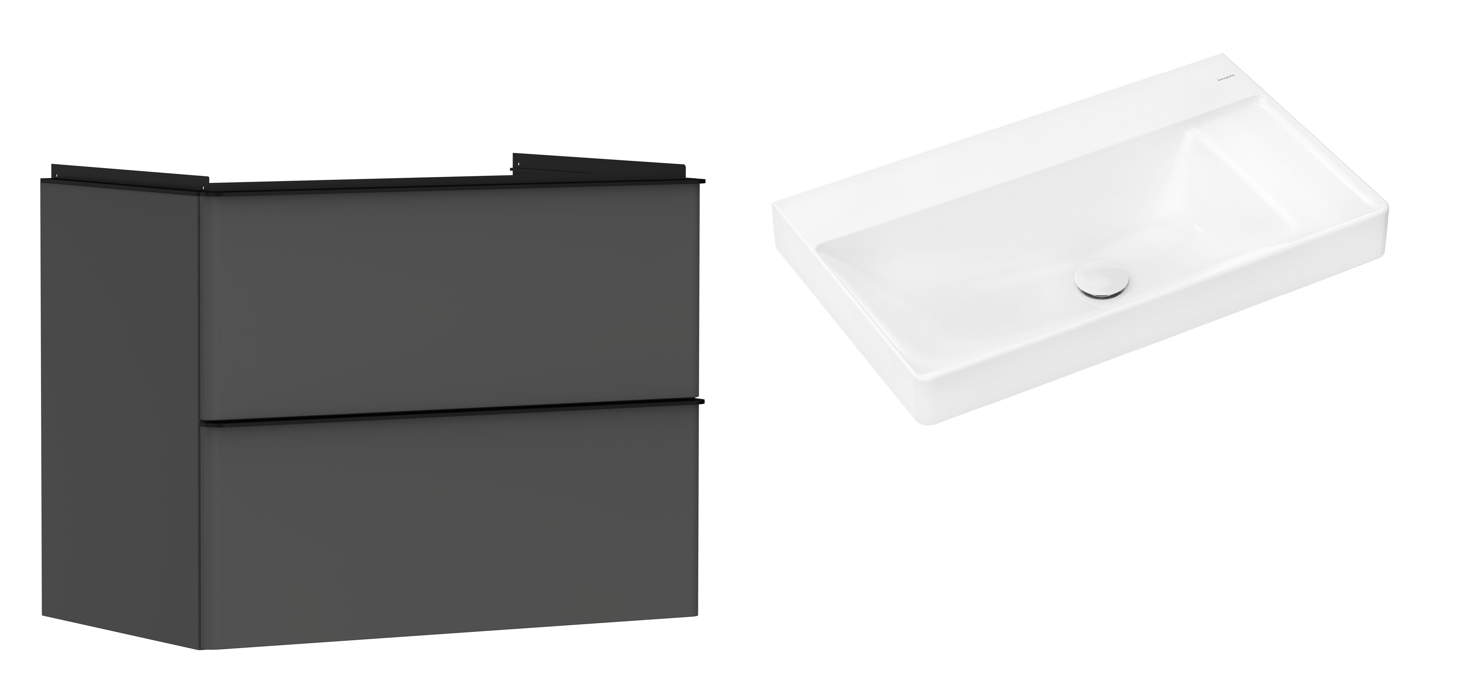 Conjunto armario Hansgrohe Xelu Q 54028670, lavabo Hansgrohe Xelu Q 61026450