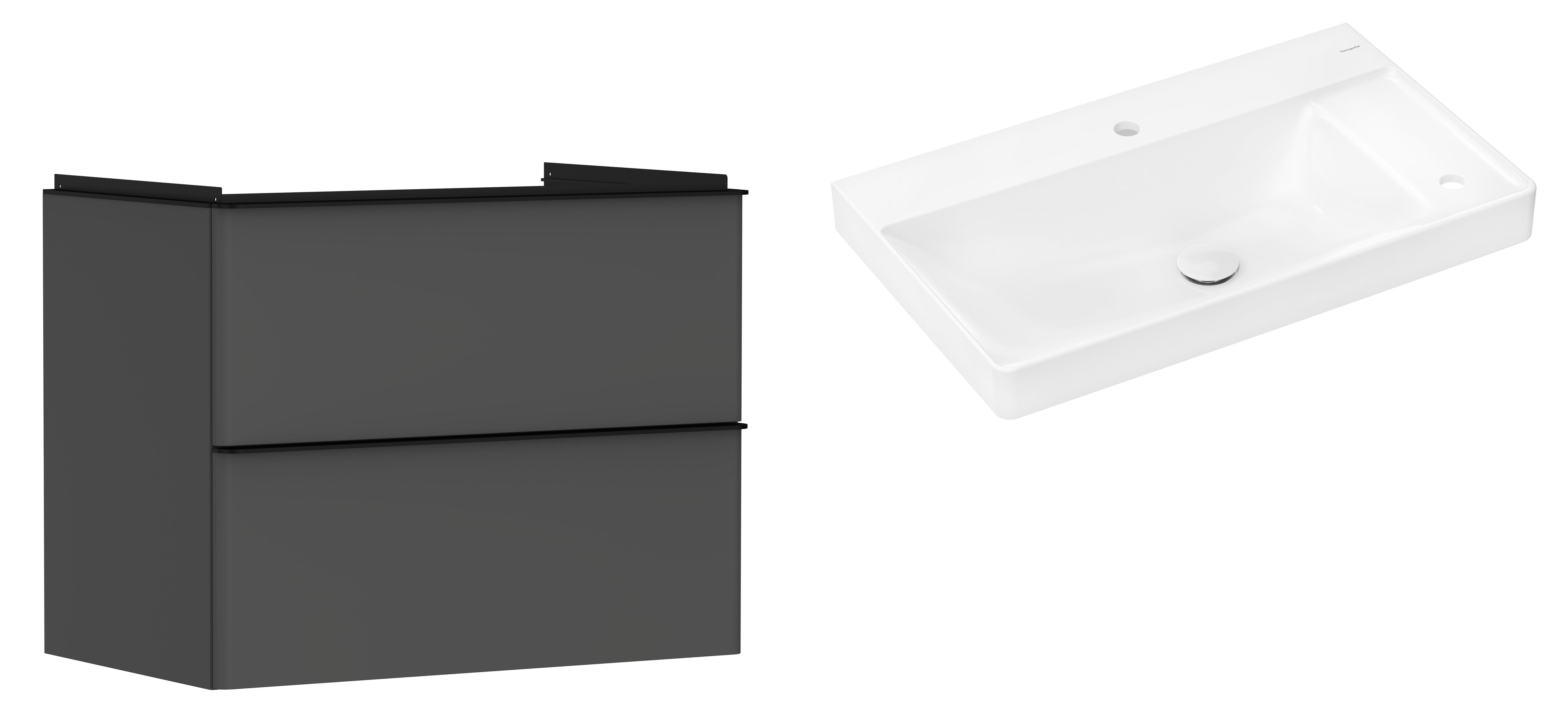 Conjunto armario Hansgrohe Xelu Q 54028670, lavabo Hansgrohe Xelu Q 61025450