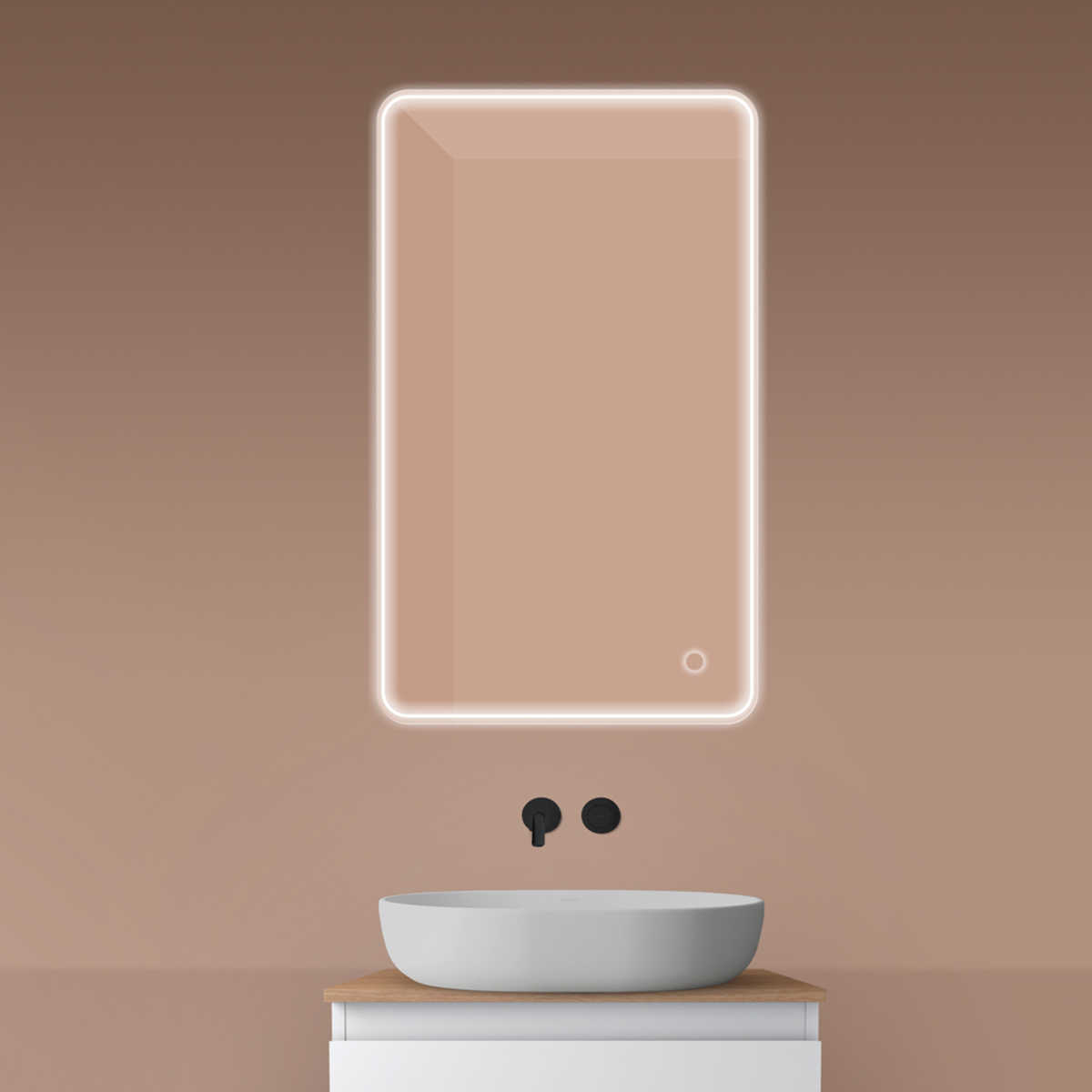 Oltens Nordlis espejo 60x100 cm rectangular con iluminación con lámina calefactora 64117000