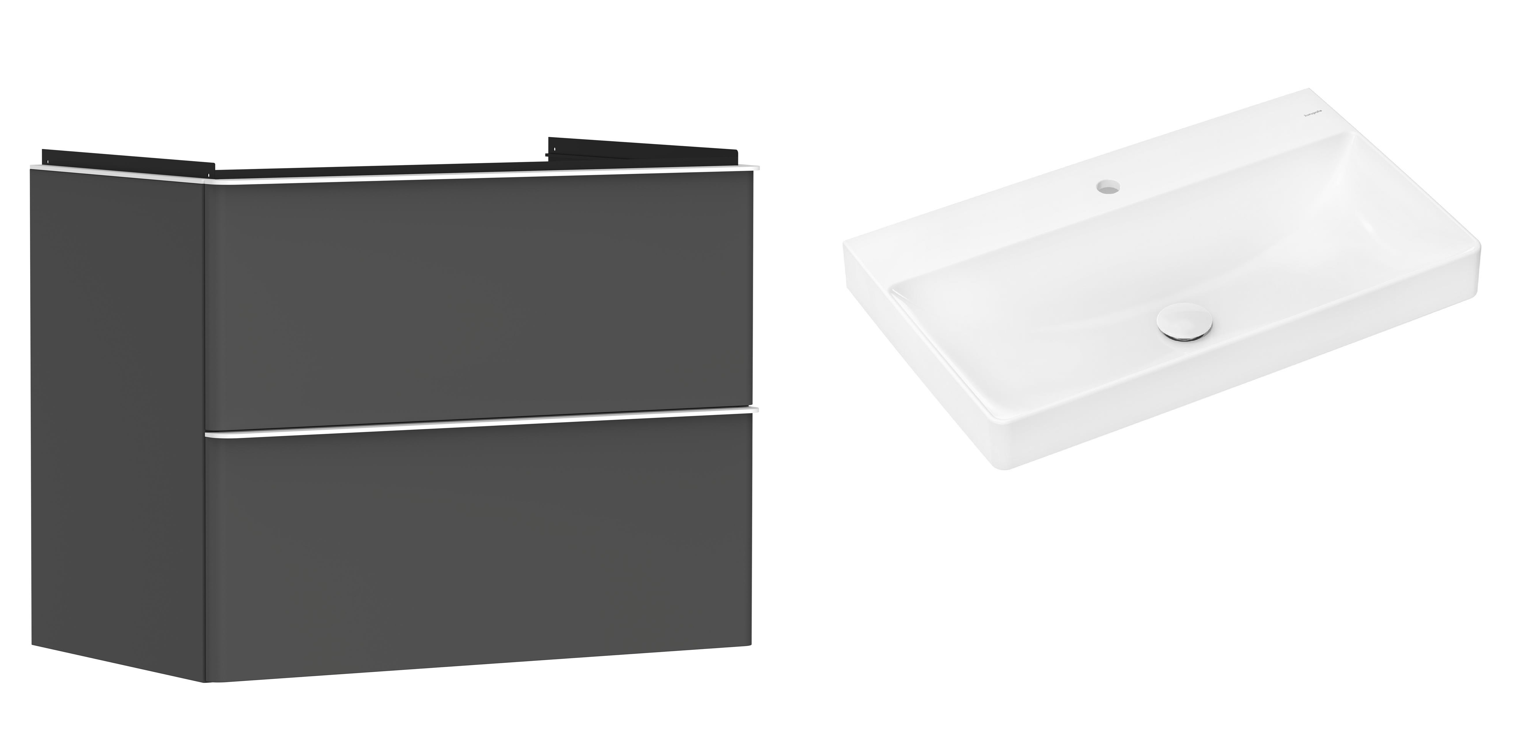 Conjunto armario Hansgrohe Xelu Q 54028700, lavabo Hansgrohe Xelu Q 61020450
