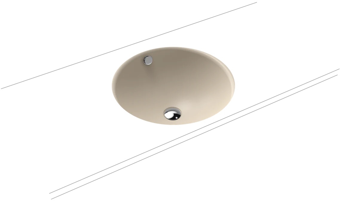 Kaldewei Classic lavabo 42x42 cm circular bajo encimera marrón/beige 910006003661