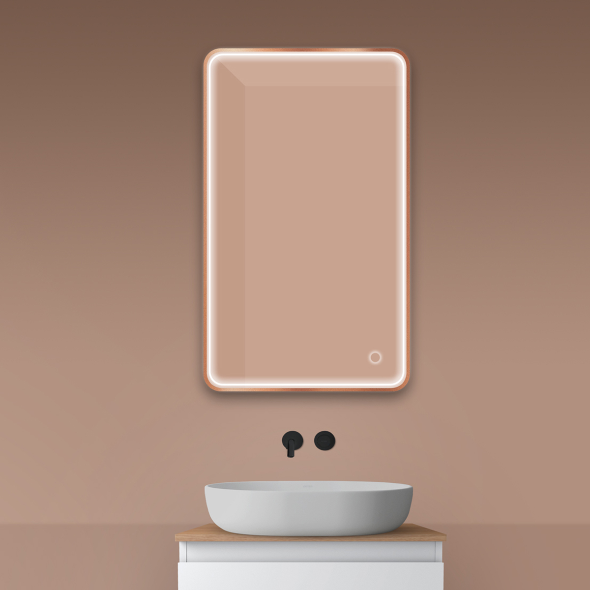 Oltens Nordlis espejo 60x100 cm rectangular con iluminación con lámina calefactora 64117610