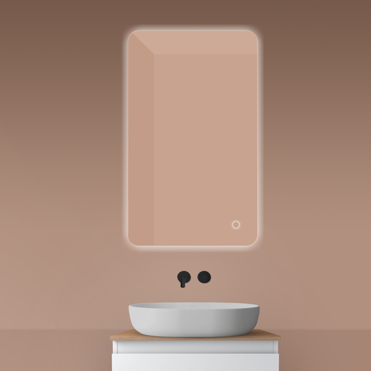 Oltens Nordlis espejo 60x100 cm rectangular con iluminación con lámina calefactora 64120000