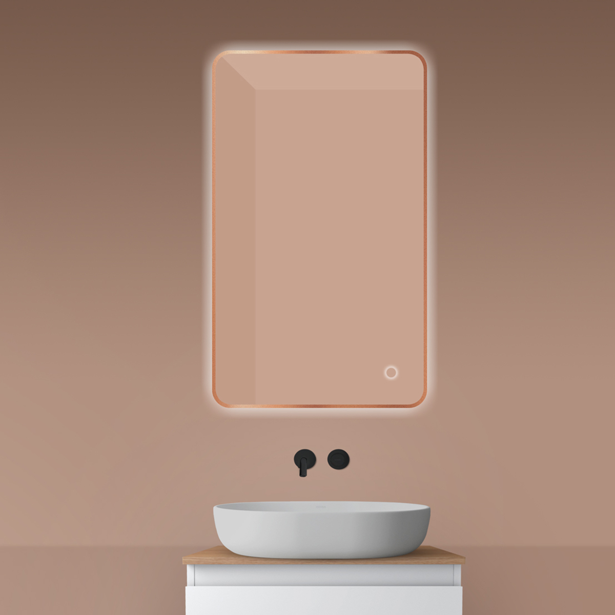 Oltens Nordlis espejo 60x100 cm rectangular con iluminación con lámina calefactora 64120610