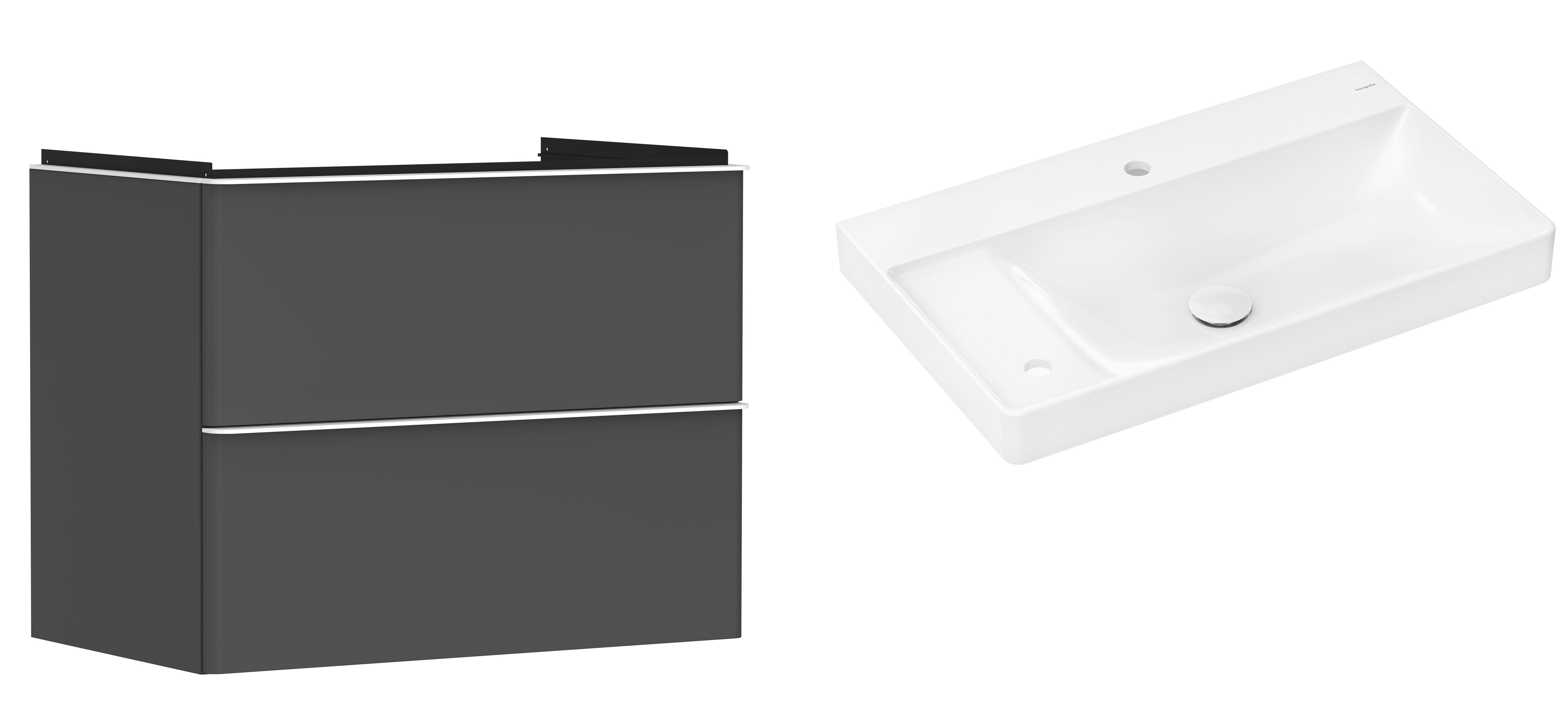 Conjunto armario Hansgrohe Xelu Q 54028700, lavabo Hansgrohe Xelu Q 61031450