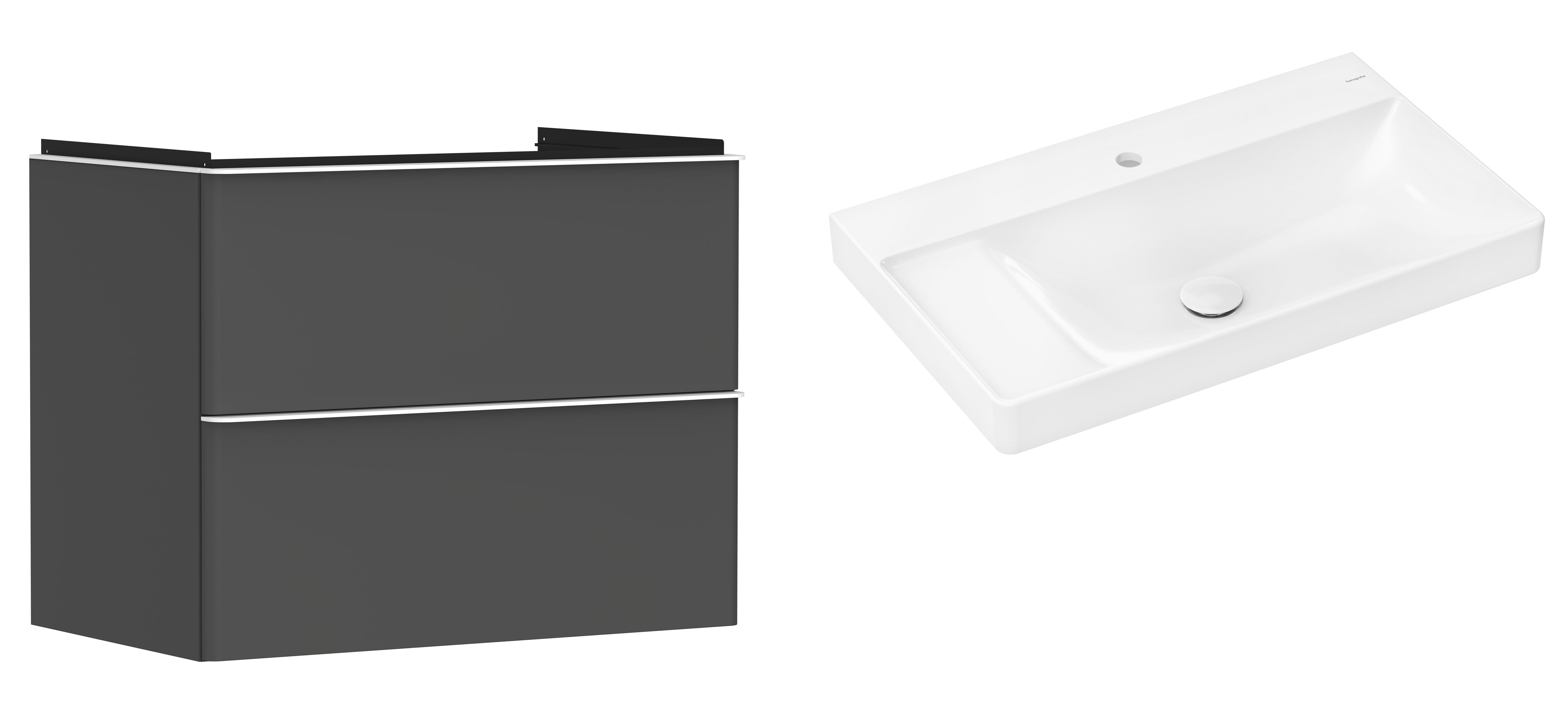 Conjunto armario Hansgrohe Xelu Q 54028700, lavabo Hansgrohe Xelu Q 61030450