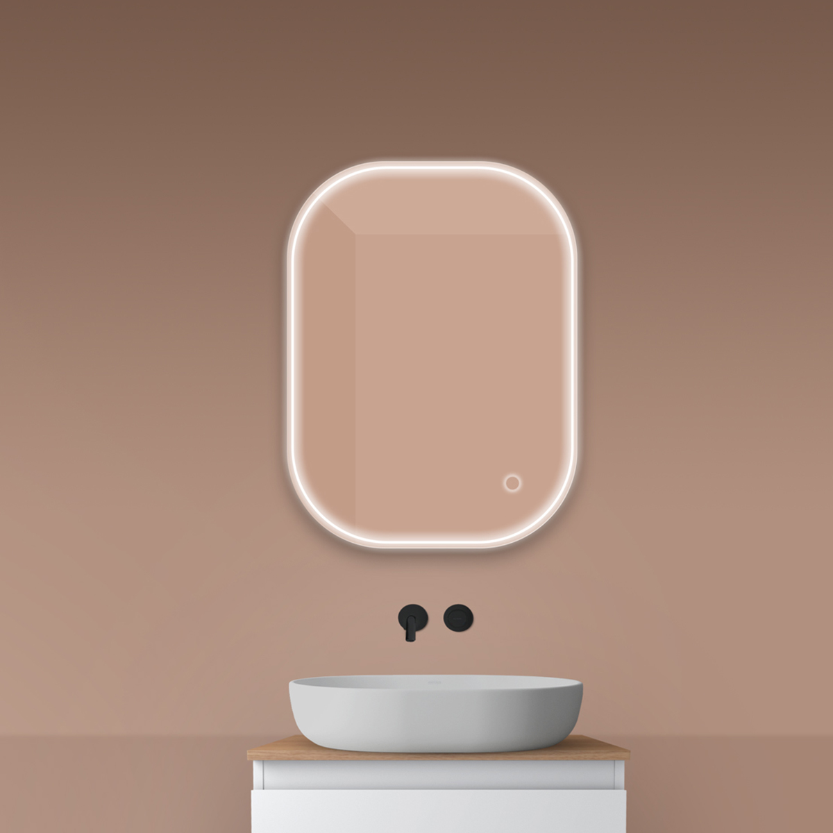 Oltens Nordlis espejo 60x80 cm rectangular con iluminación con lámina calefactora 64123000