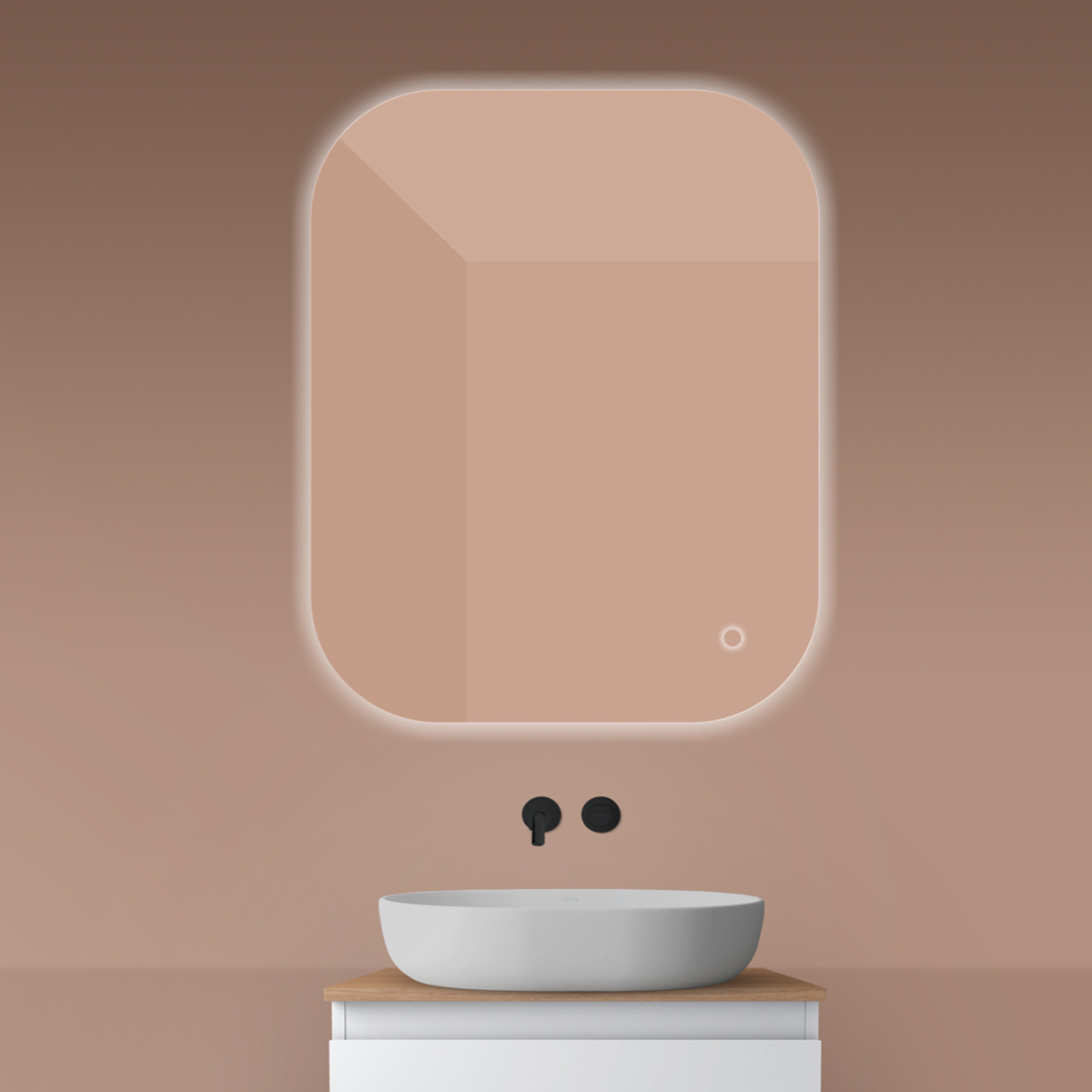 Oltens Nordlis espejo 80x100 cm rectangular con iluminación con lámina calefactora 64127000