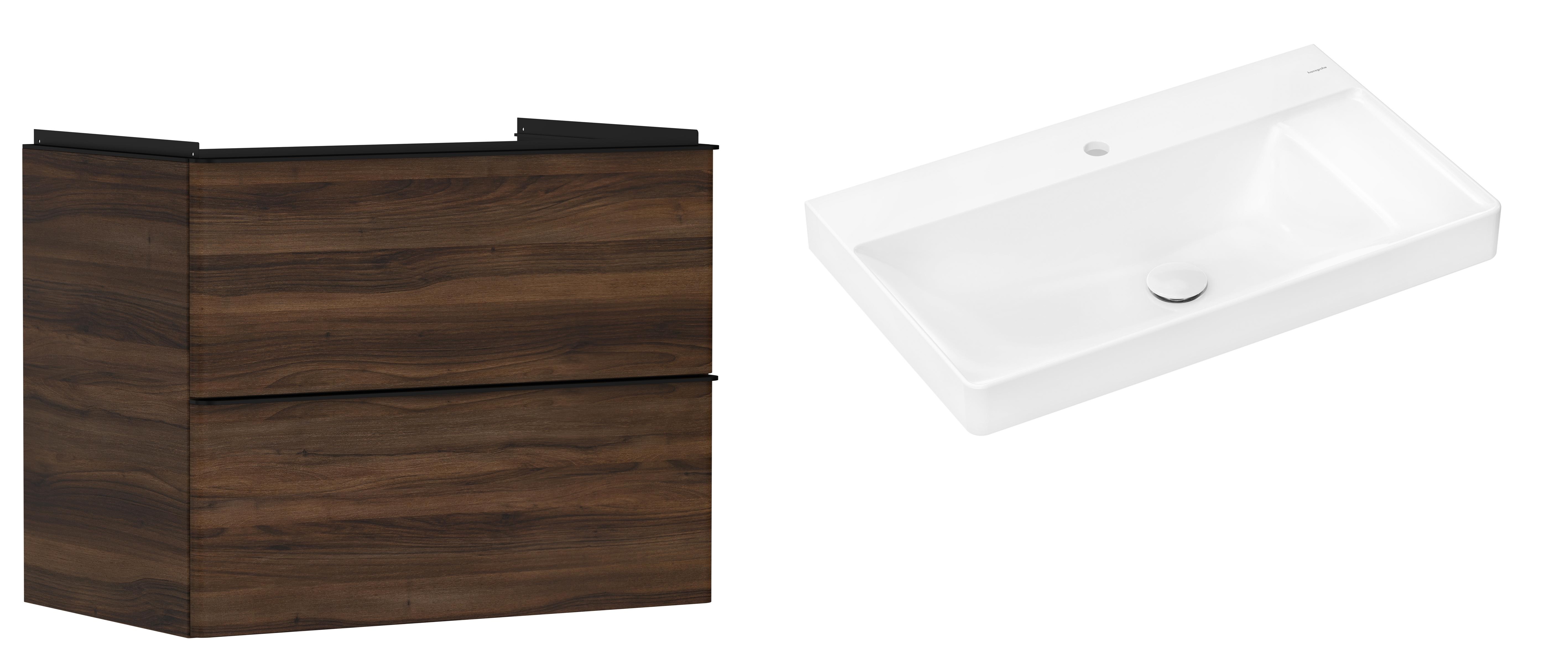 Conjunto armario Hansgrohe Xelu Q 54030670, lavabo Hansgrohe Xelu Q 61024450
