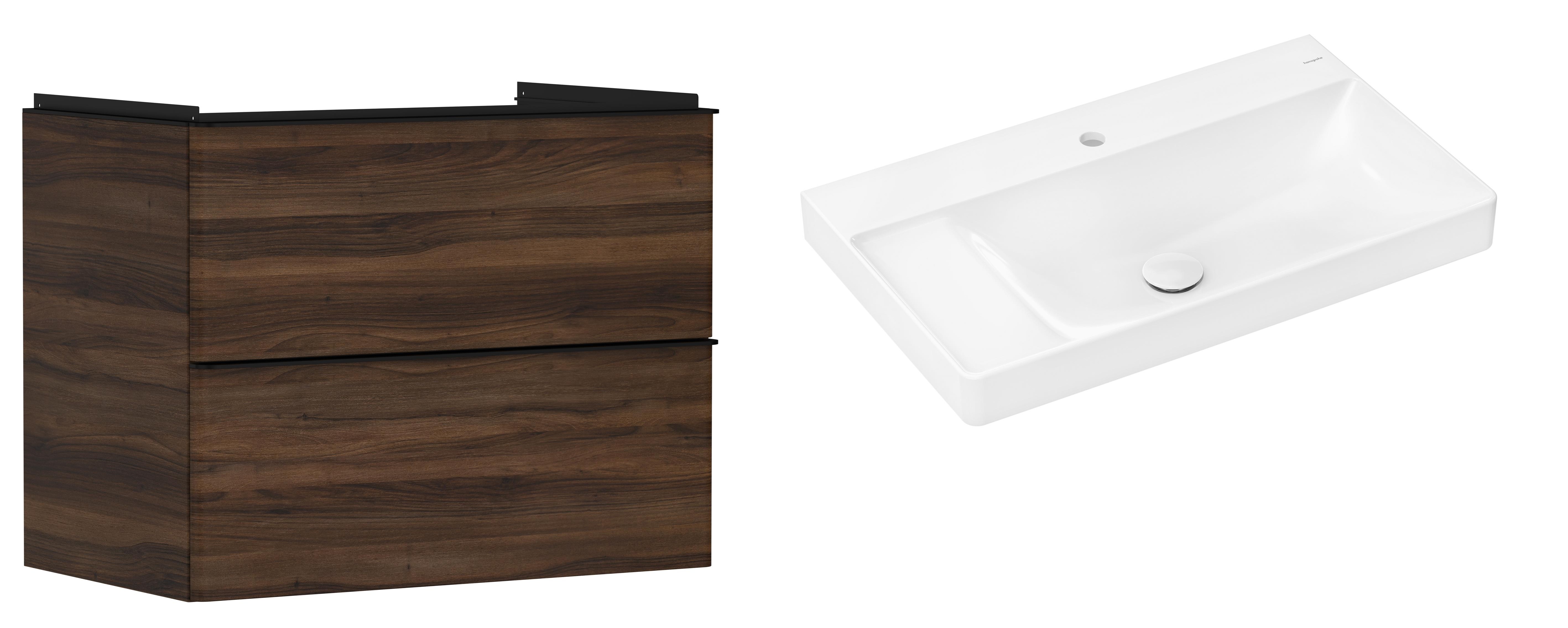 Conjunto armario Hansgrohe Xelu Q 54030670, lavabo Hansgrohe Xelu Q 61030450