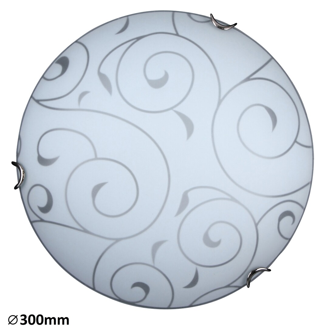 Rabalux Harmony plafón 1x60 W blanco-cromo-patrón 3852