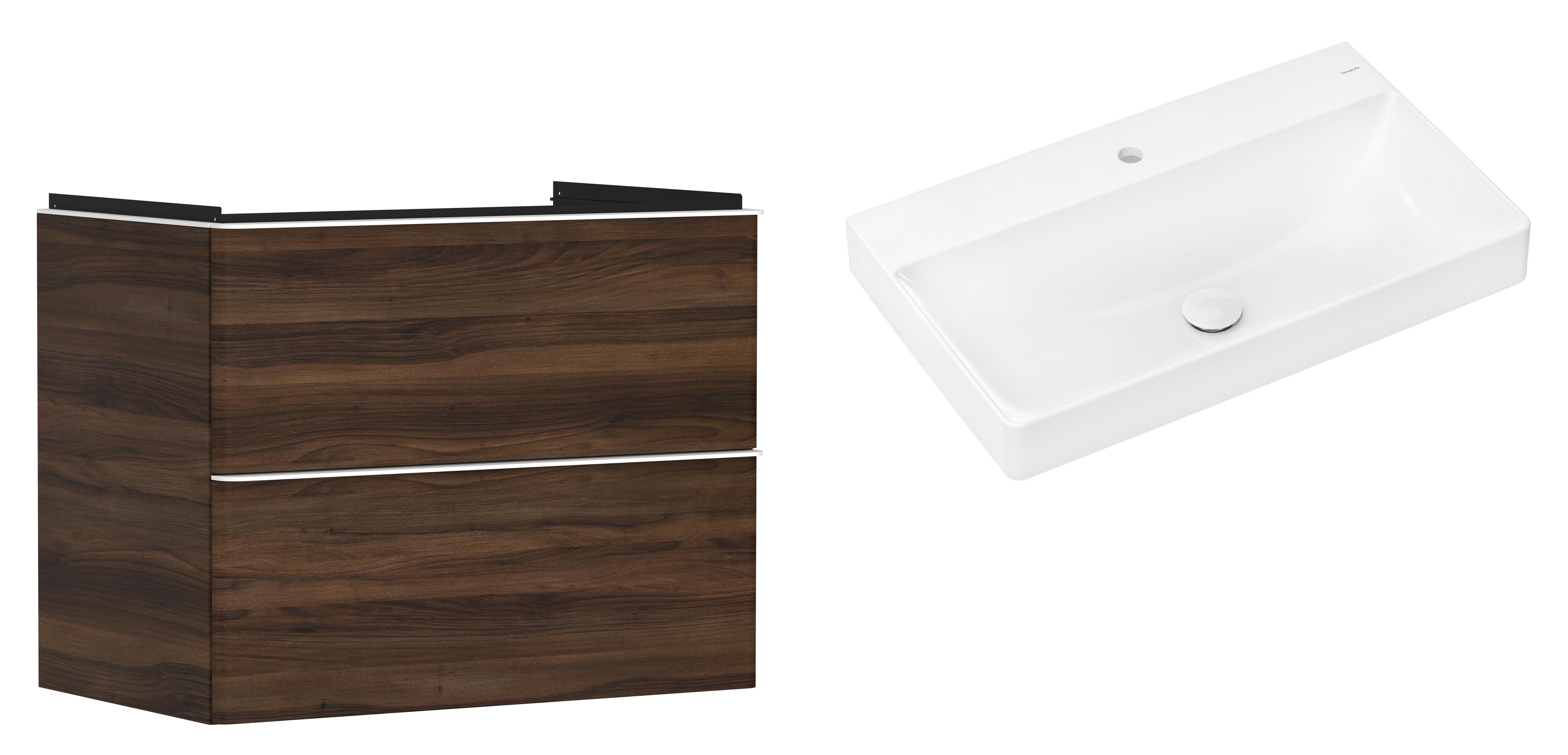 Conjunto armario Hansgrohe Xelu Q 54030700, lavabo Hansgrohe Xelu Q 61020450