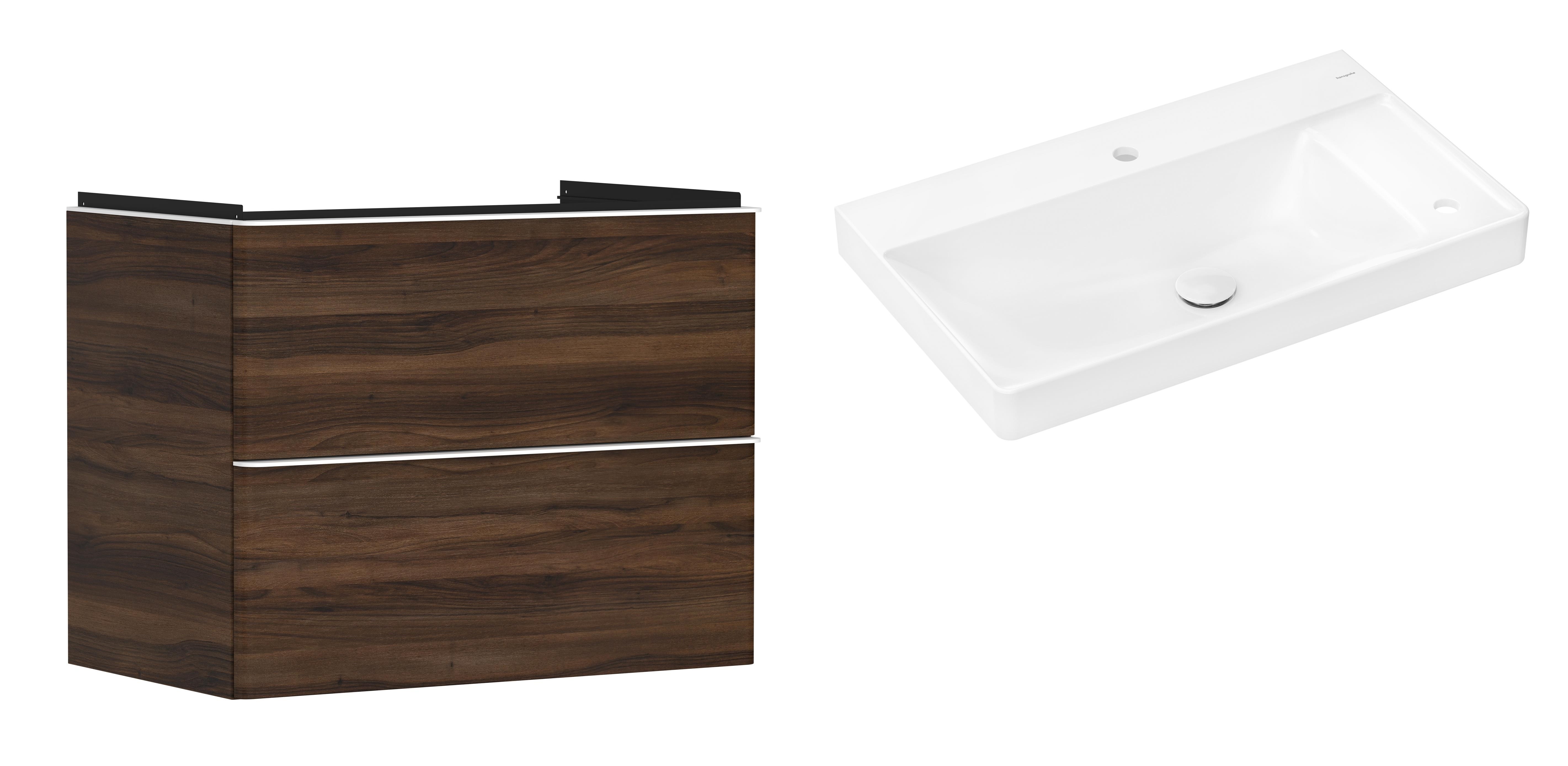 Conjunto armario Hansgrohe Xelu Q 54030700, lavabo Hansgrohe Xelu Q 61025450