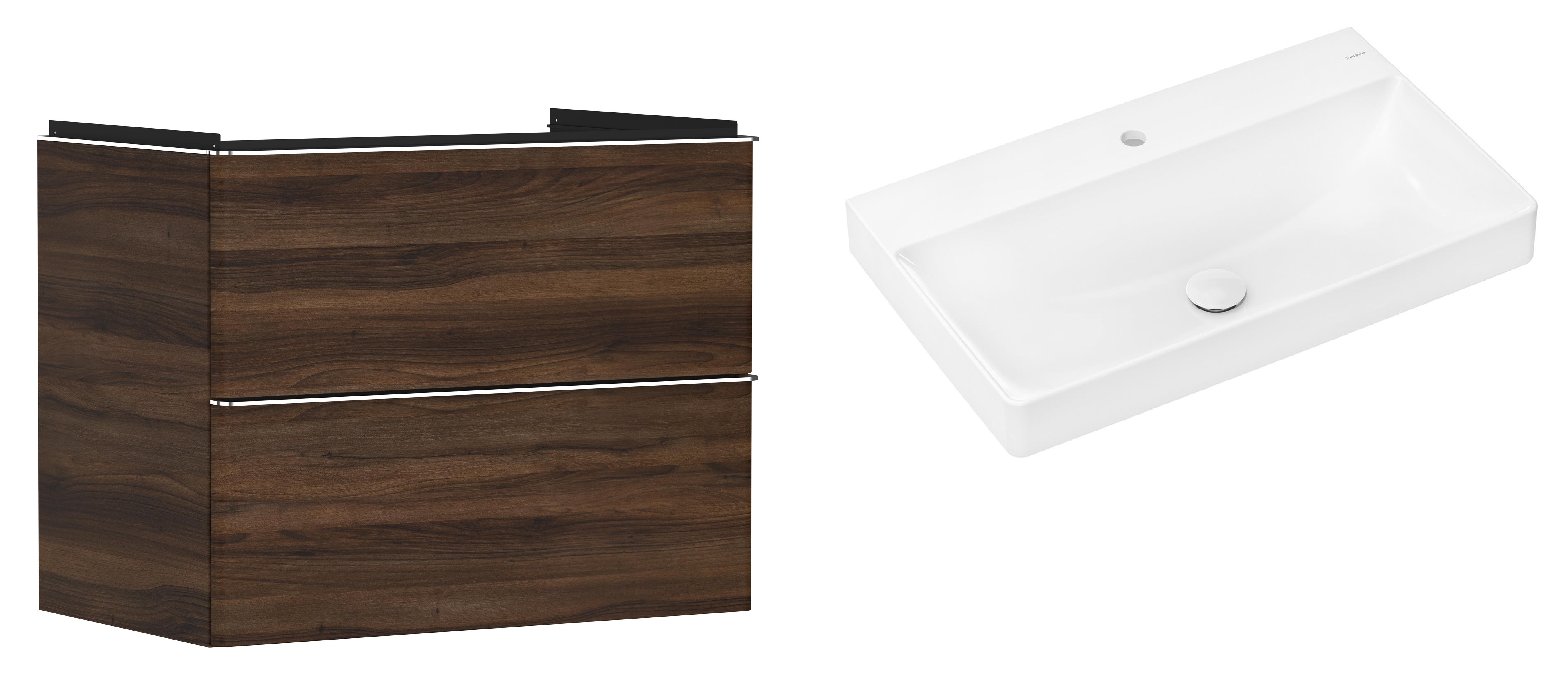 Conjunto armario Hansgrohe Xelu Q 54030000, lavabo Hansgrohe Xelu Q 61020450