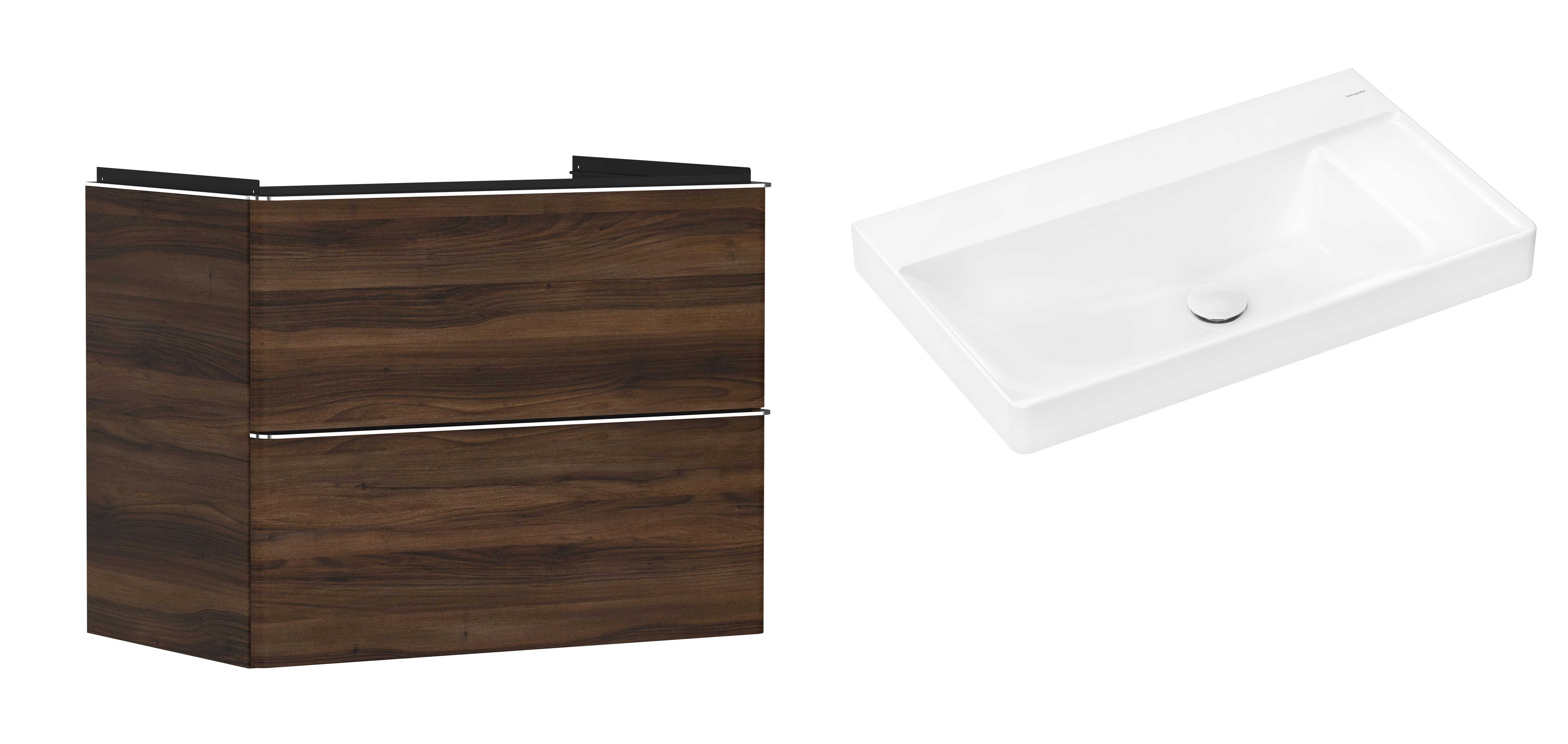 Conjunto armario Hansgrohe Xelu Q 54030000, lavabo Hansgrohe Xelu Q 61026450