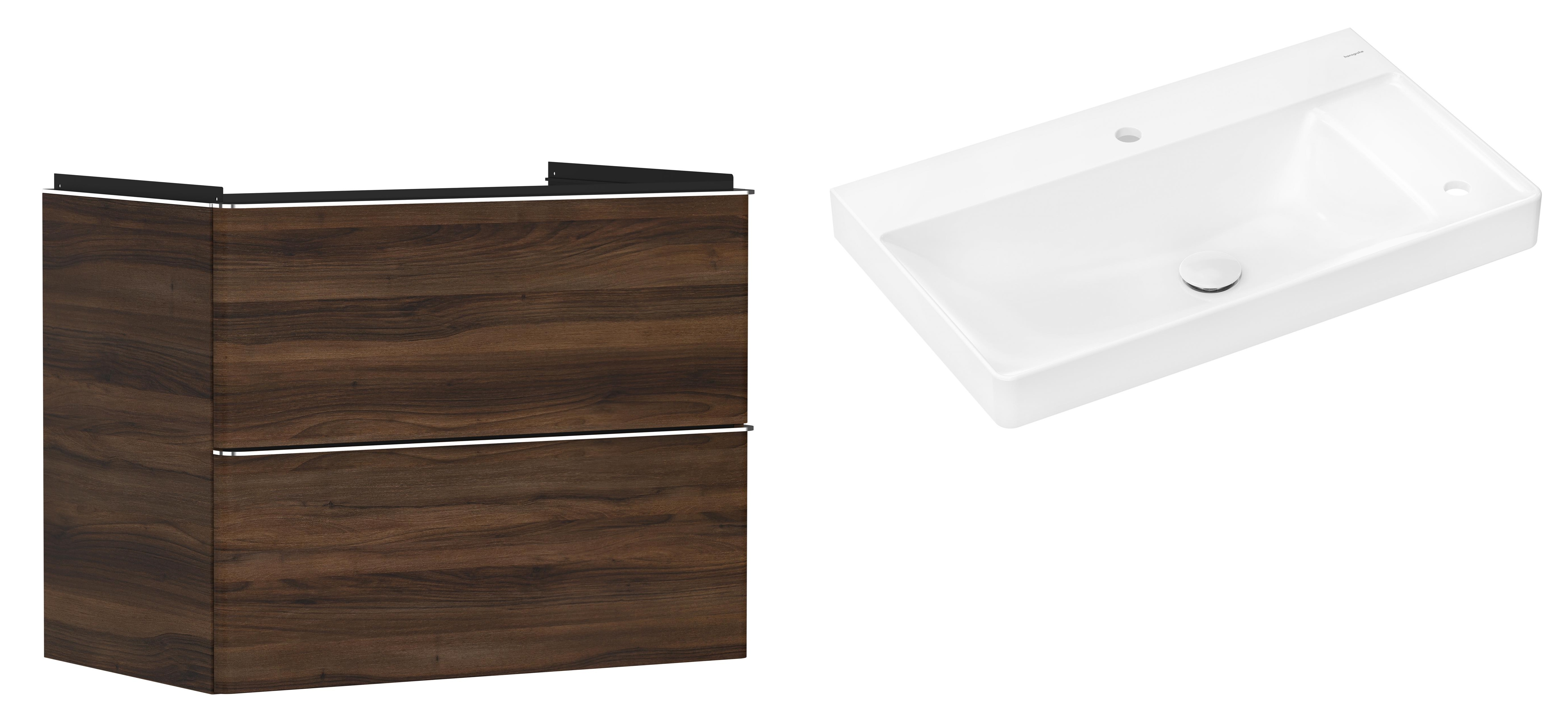 Conjunto armario Hansgrohe Xelu Q 54030000, lavabo Hansgrohe Xelu Q 61025450