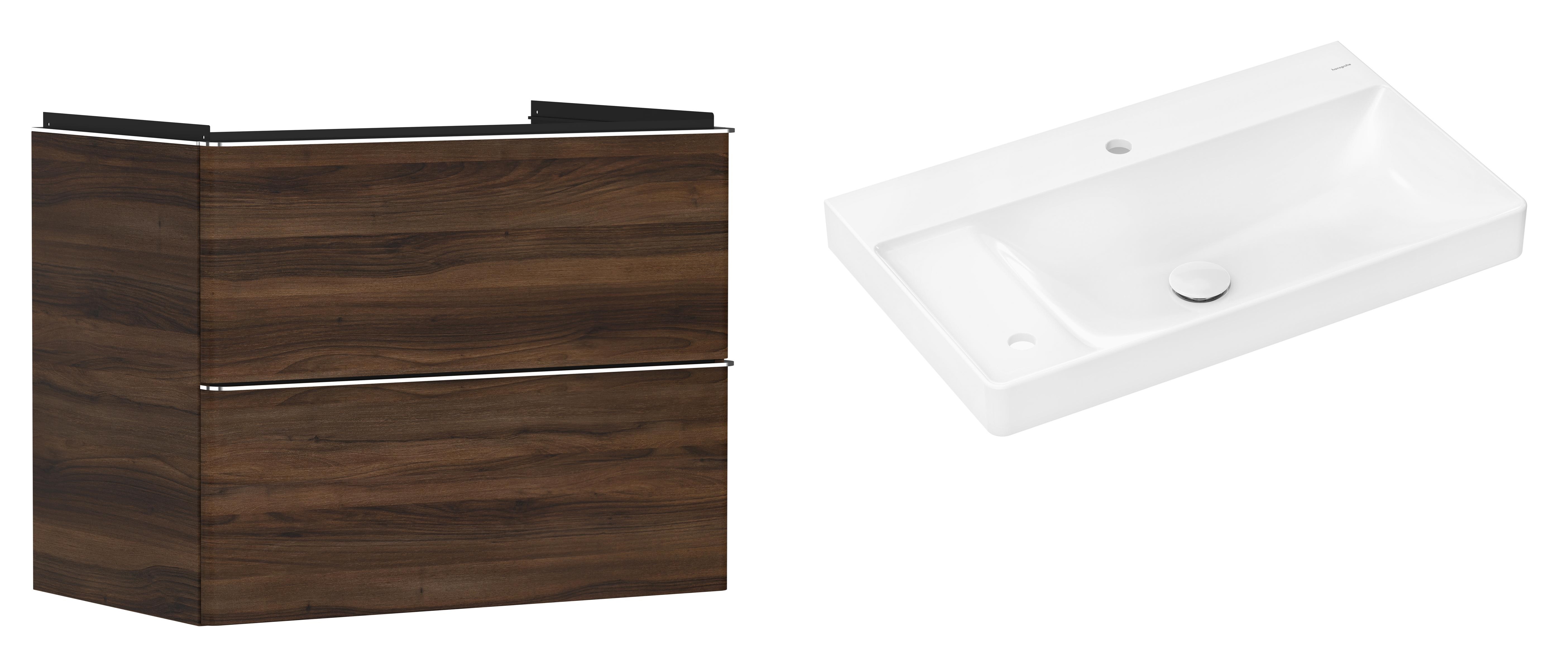 Conjunto armario Hansgrohe Xelu Q 54030000, lavabo Hansgrohe Xelu Q 61031450