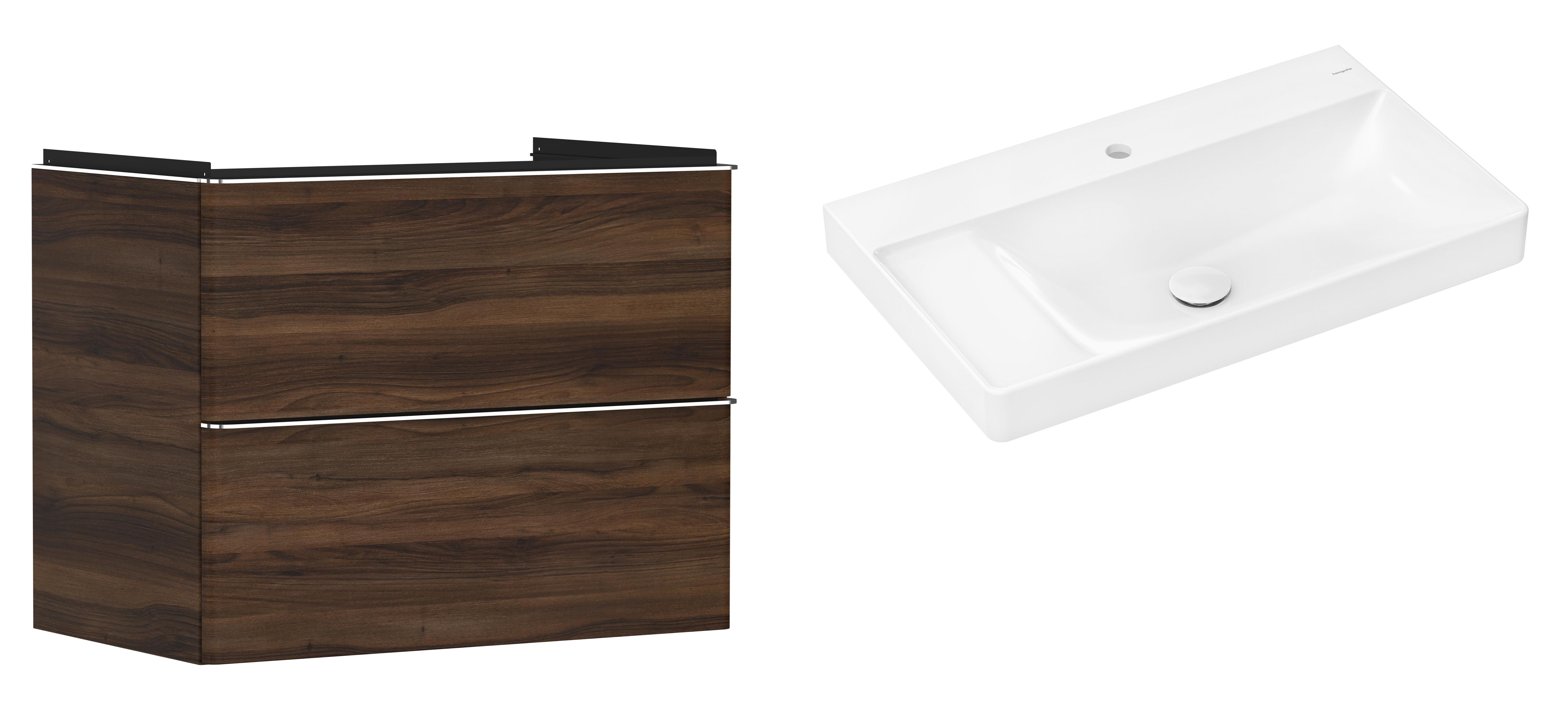 Conjunto armario Hansgrohe Xelu Q 54030000, lavabo Hansgrohe Xelu Q 61030450