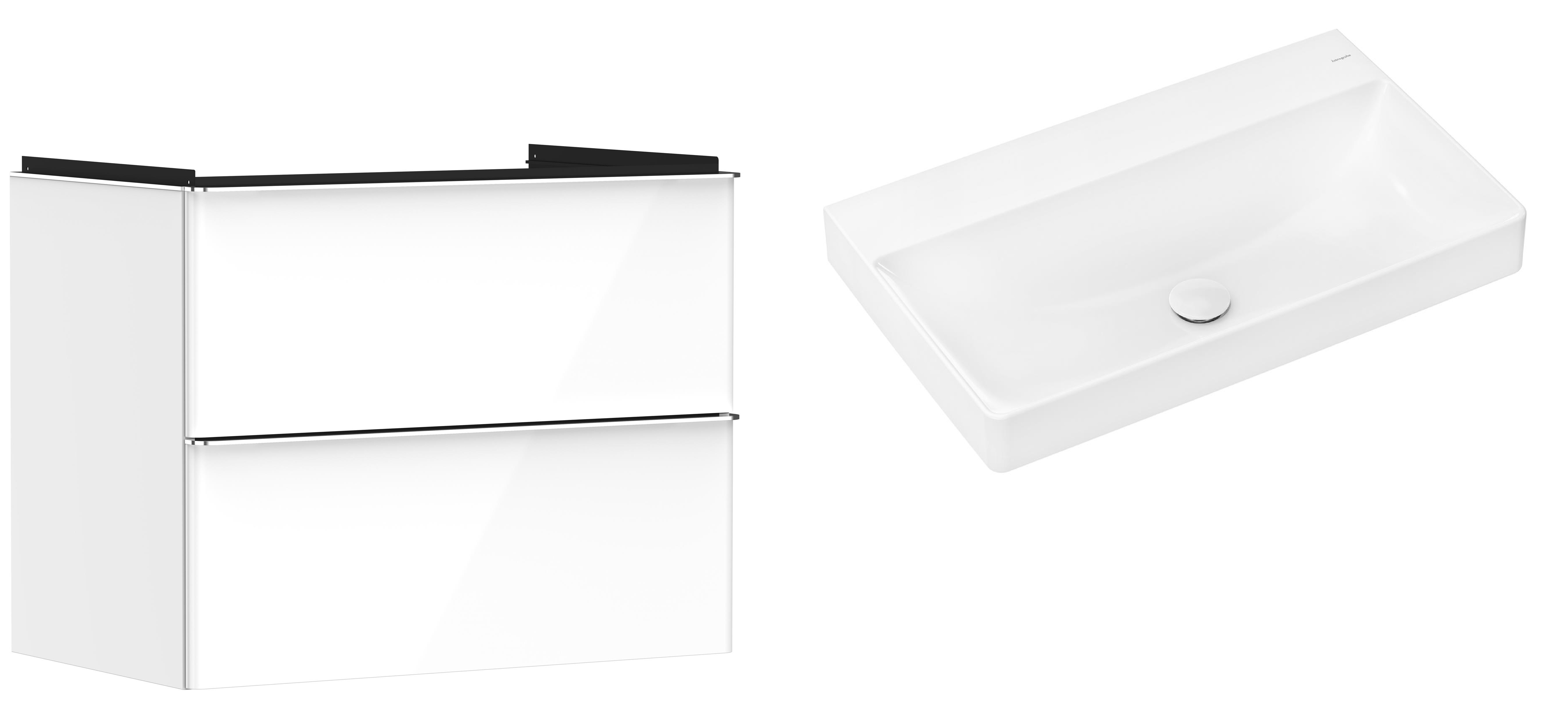 Conjunto armario Hansgrohe Xelu Q 54027000, lavabo Hansgrohe Xelu Q 61021450