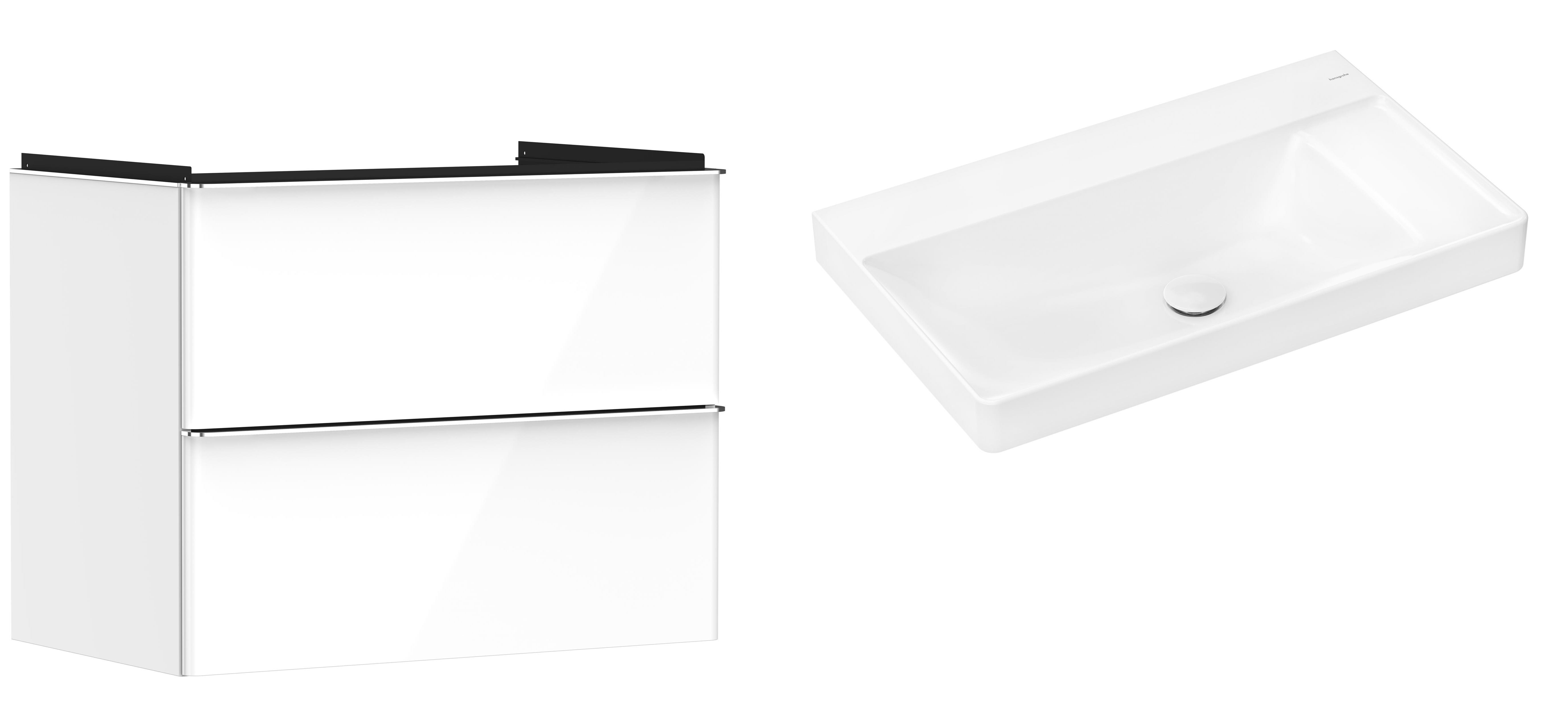 Conjunto armario Hansgrohe Xelu Q 54027000, lavabo Hansgrohe Xelu Q 61026450