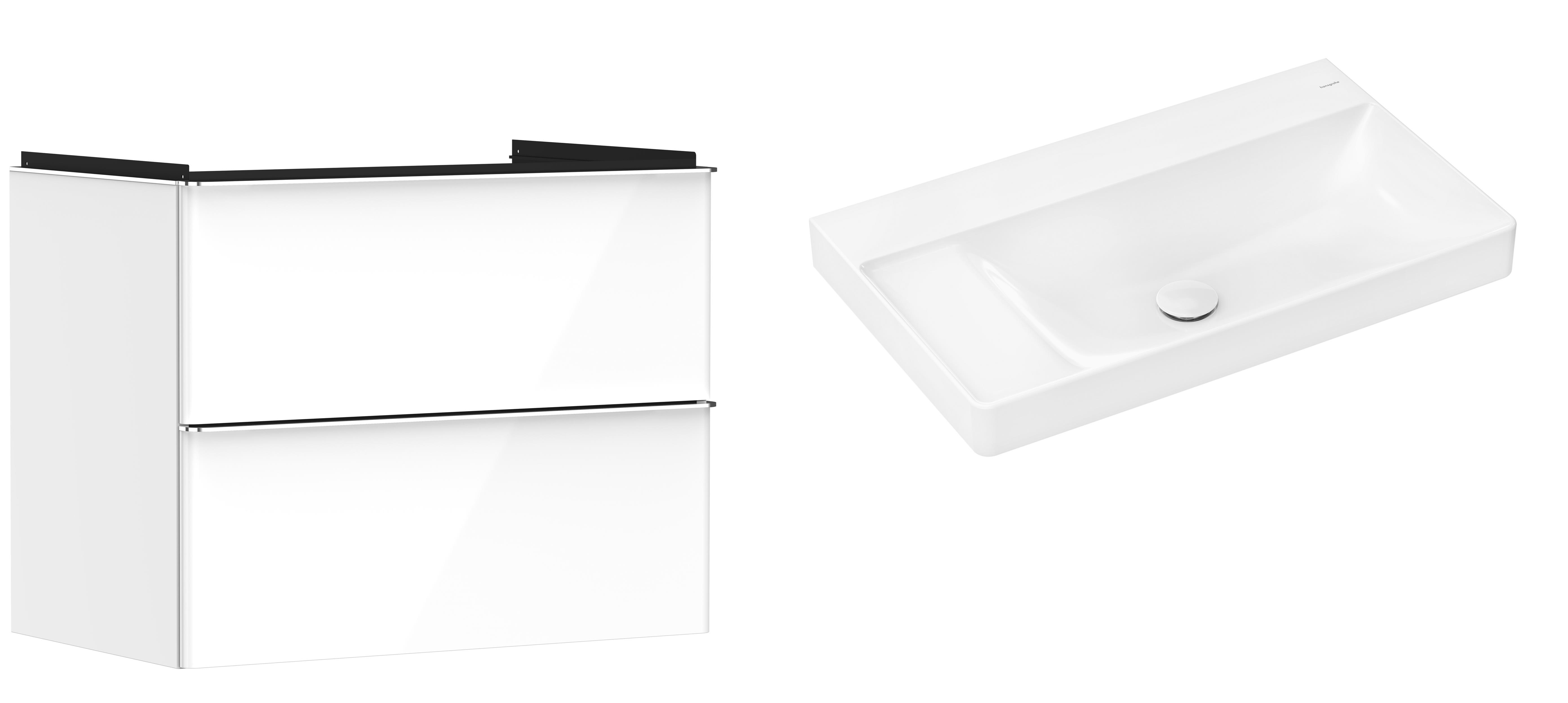 Conjunto armario Hansgrohe Xelu Q 54027000, lavabo Hansgrohe Xelu Q 61032450